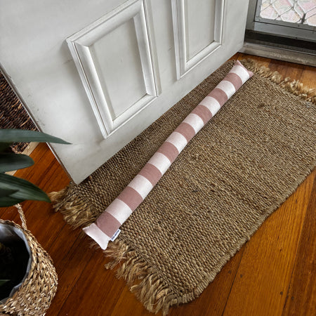 Doorsnake Draught Stopper  'Striped Blush Velvet'