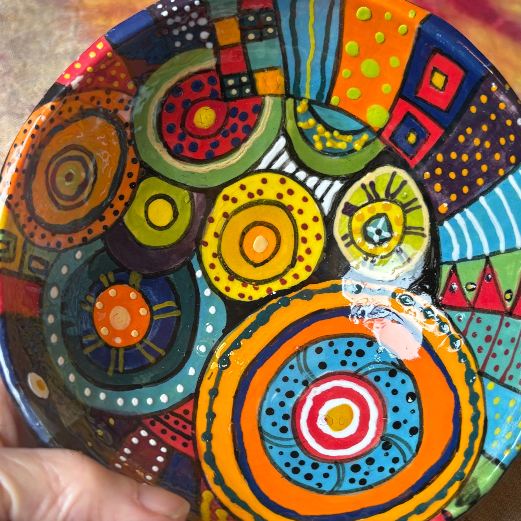 Handmade colourful bowl