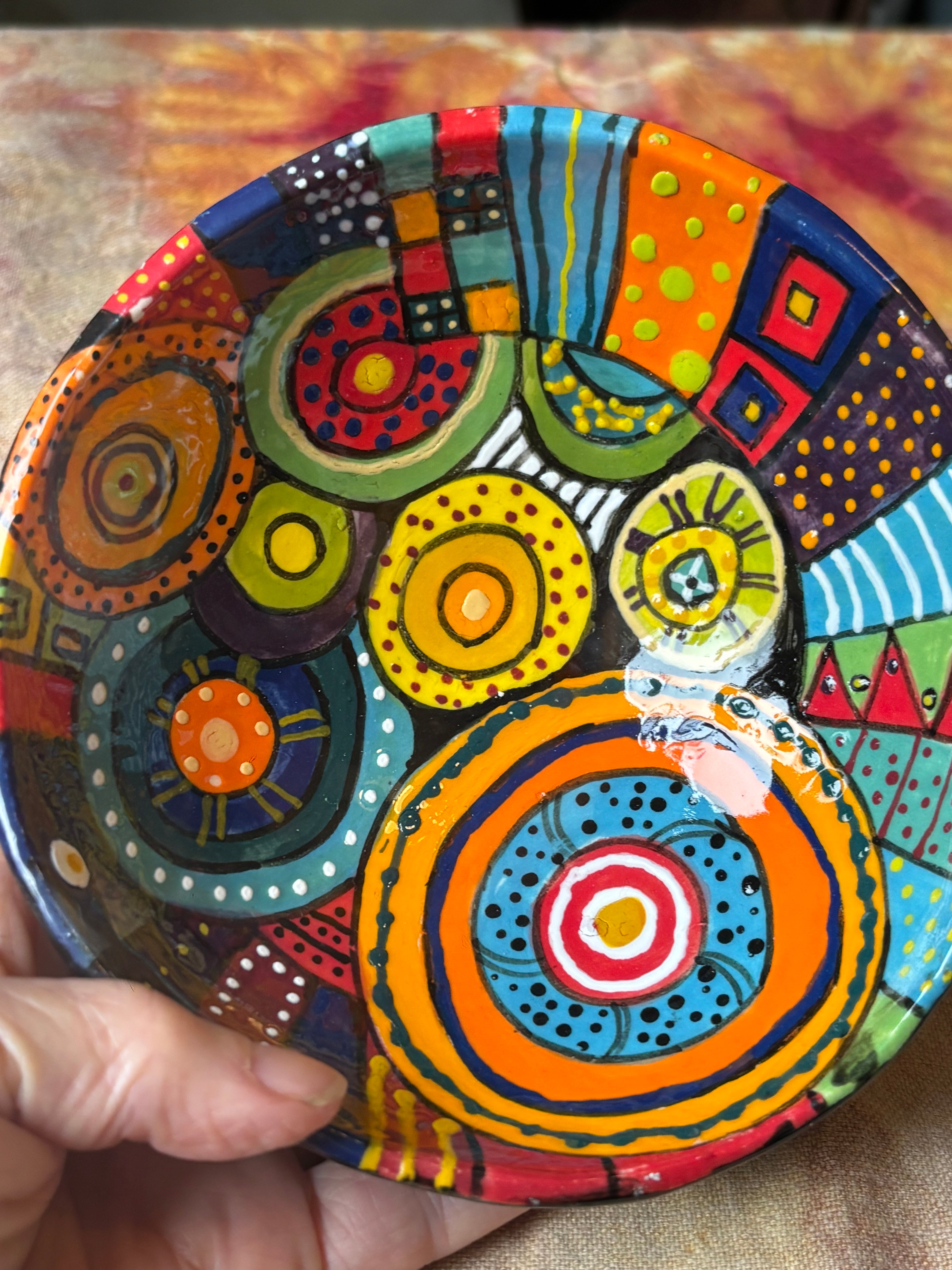 Handmade colourful bowl