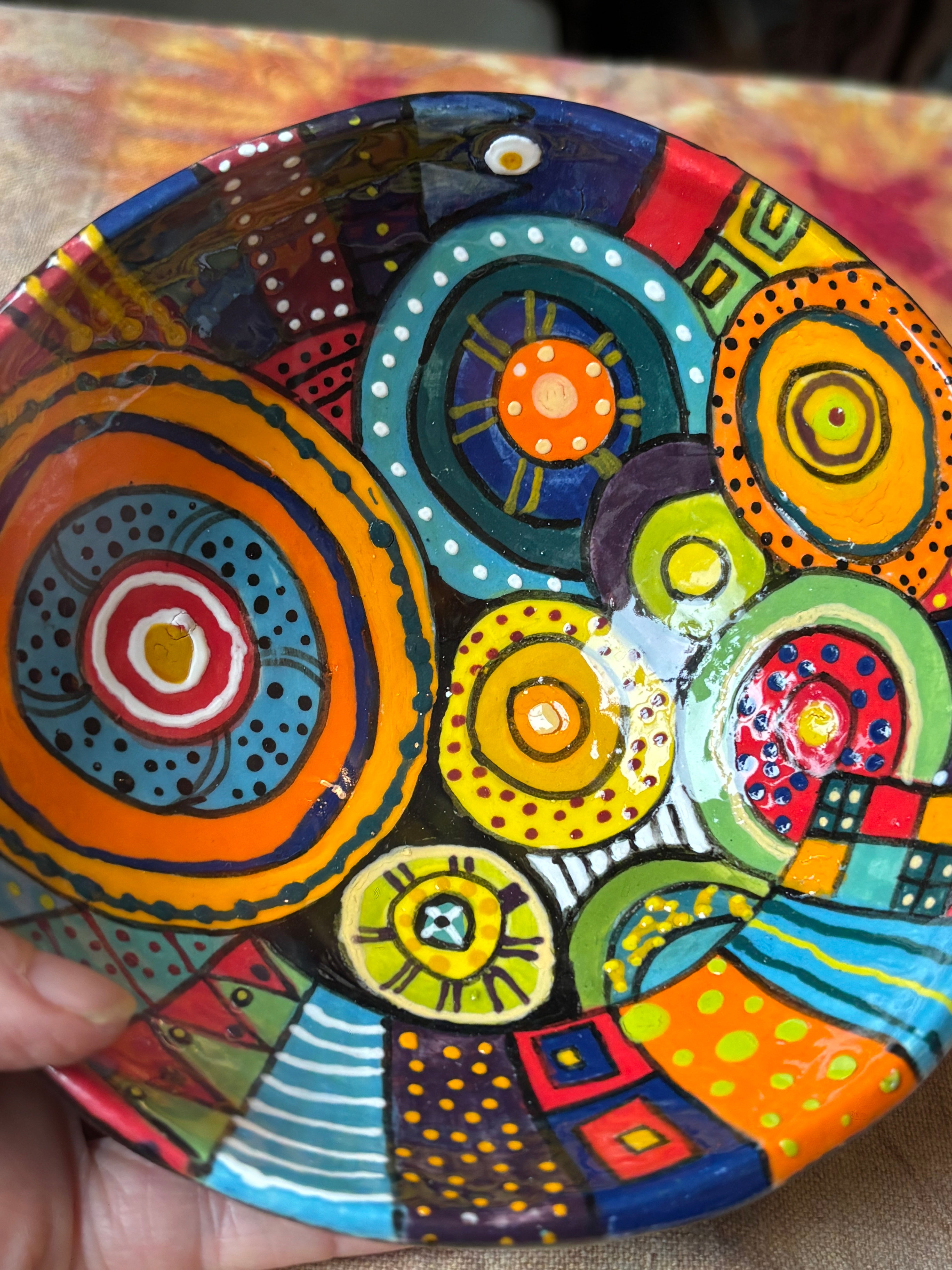 Handmade colourful bowl