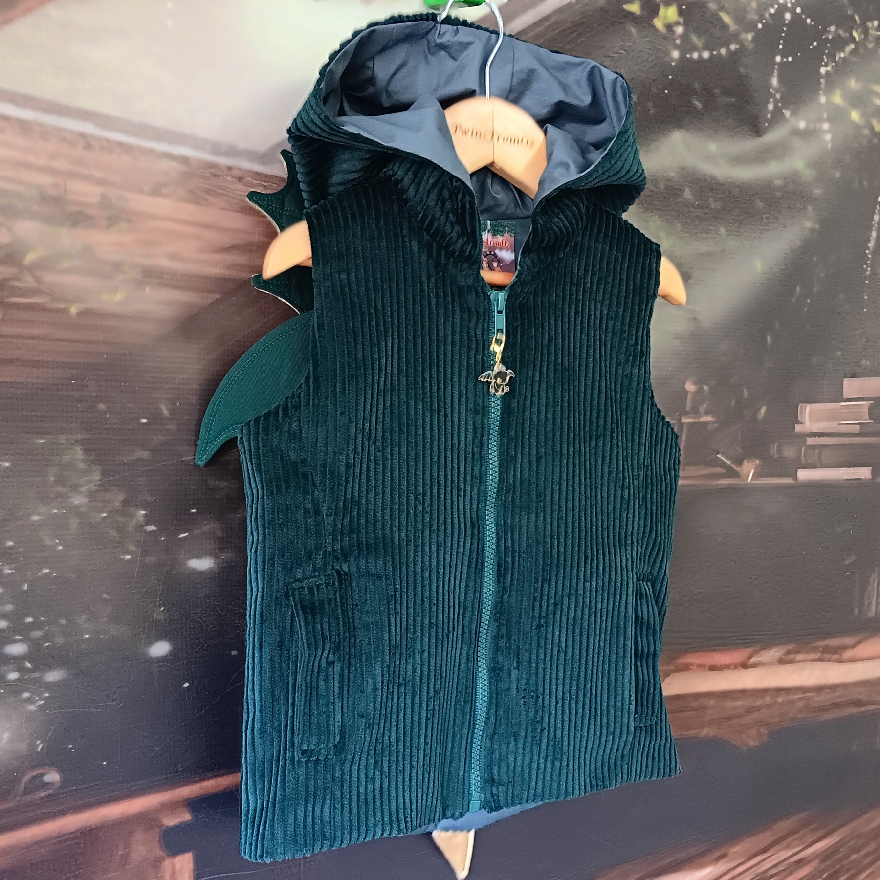 Kids Dragon Hooded Vest - size 4-5