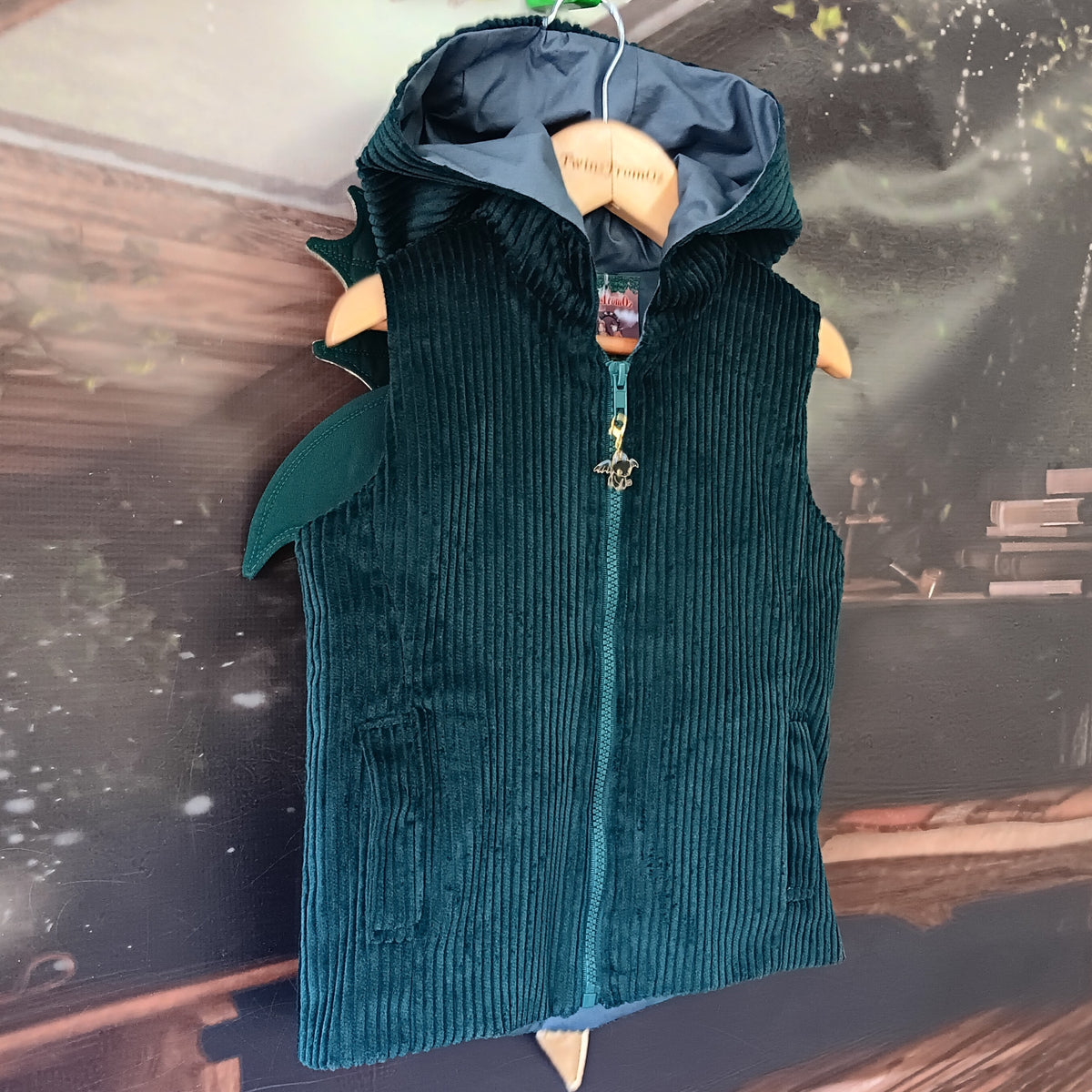 Kids Dragon Hooded Vest - size 4-5