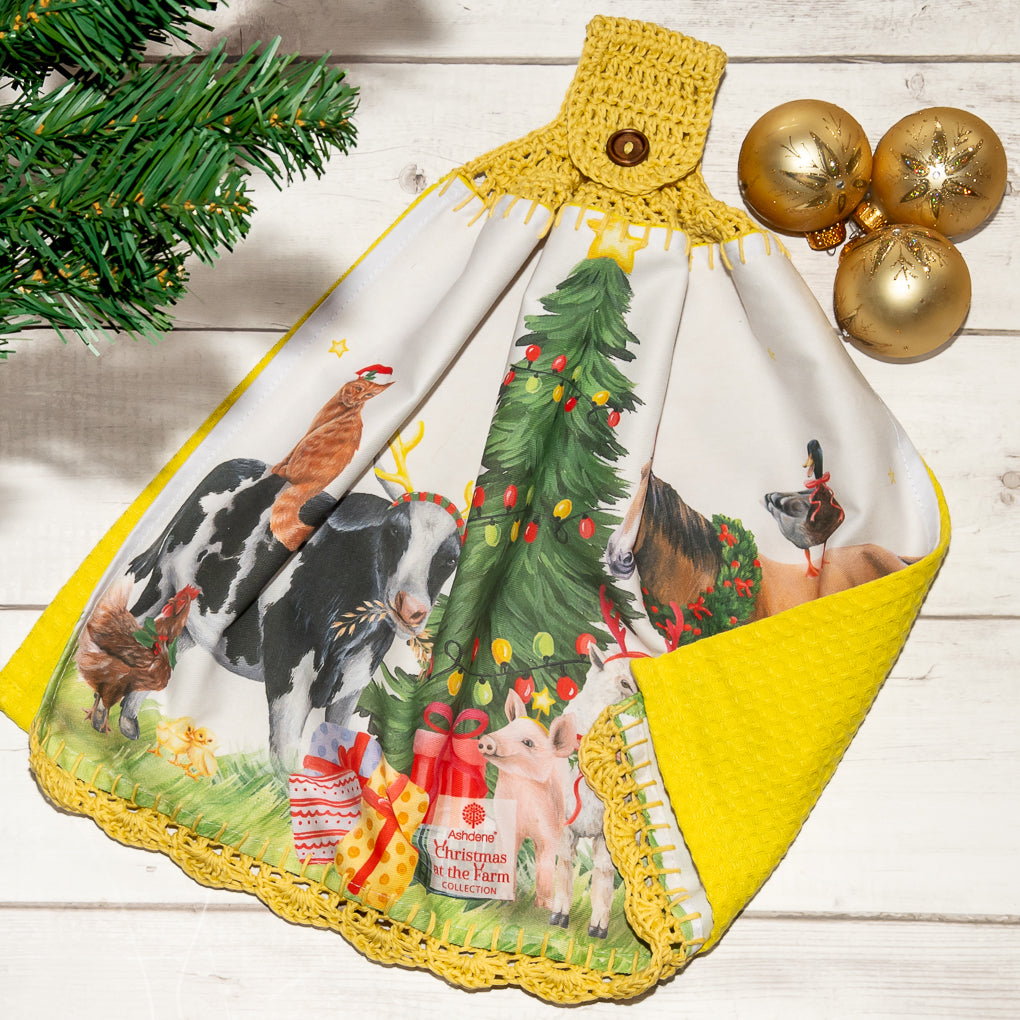 Hanging Tea Towel / Hand Towel - Christmas Themed - Double Sided