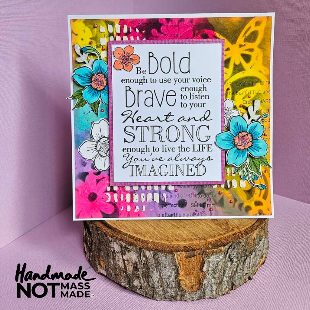 "Bold & Brave", inspirational, blank greeting card