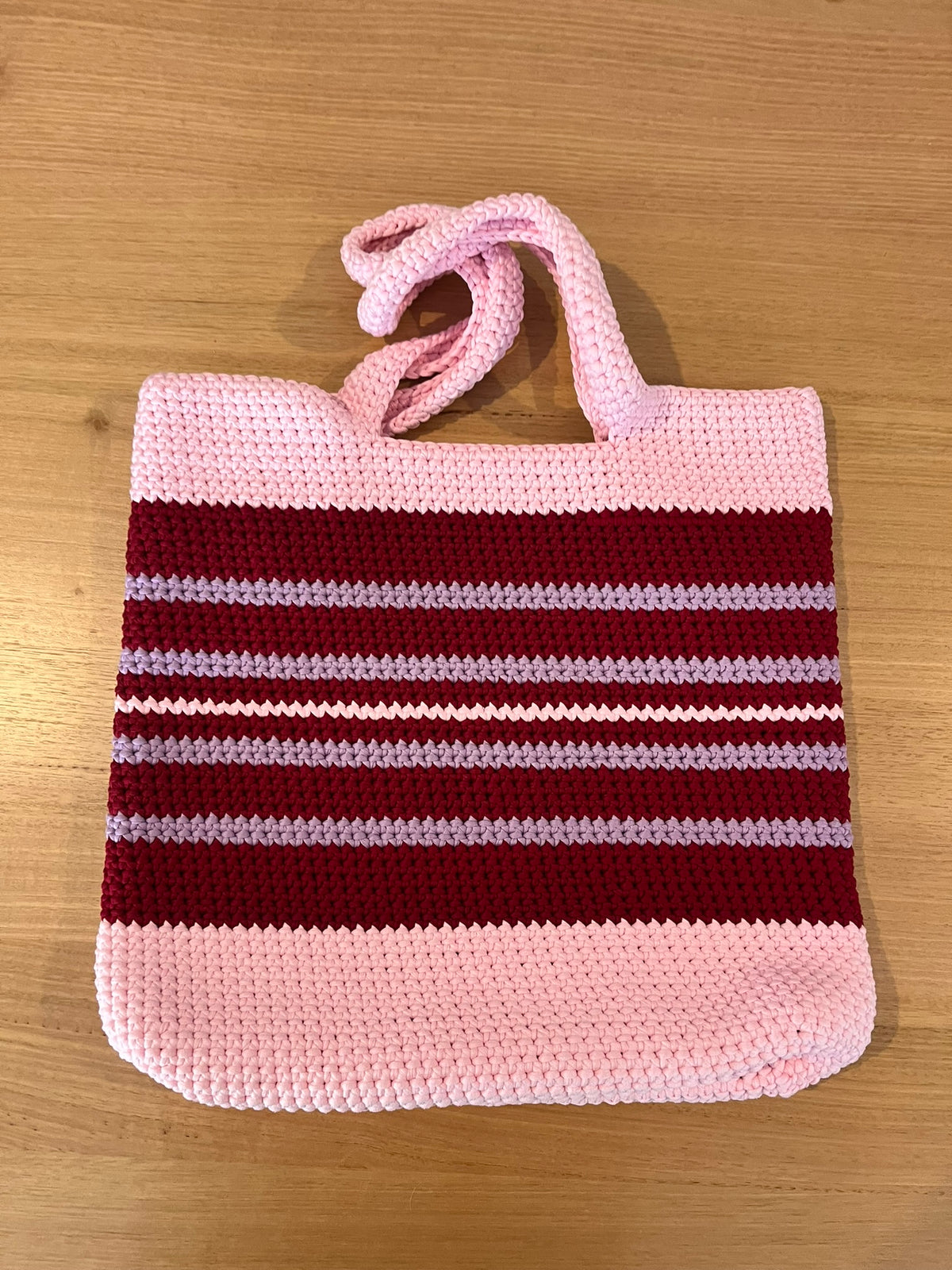 The Everyday Crochet Tote Bag - Raspberry Ripple