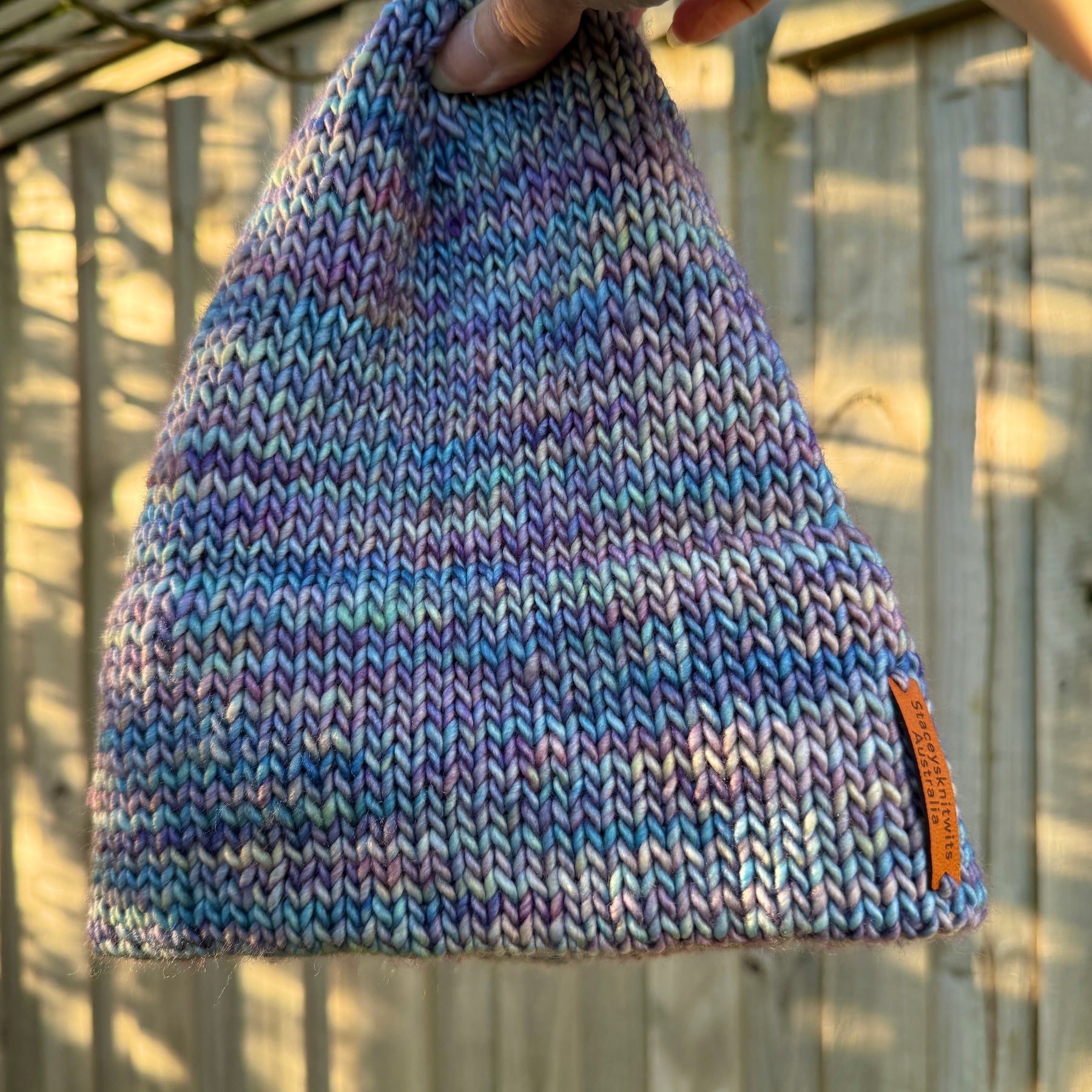 Merino Beanie, Double Brim Knitted Slouch Beanie