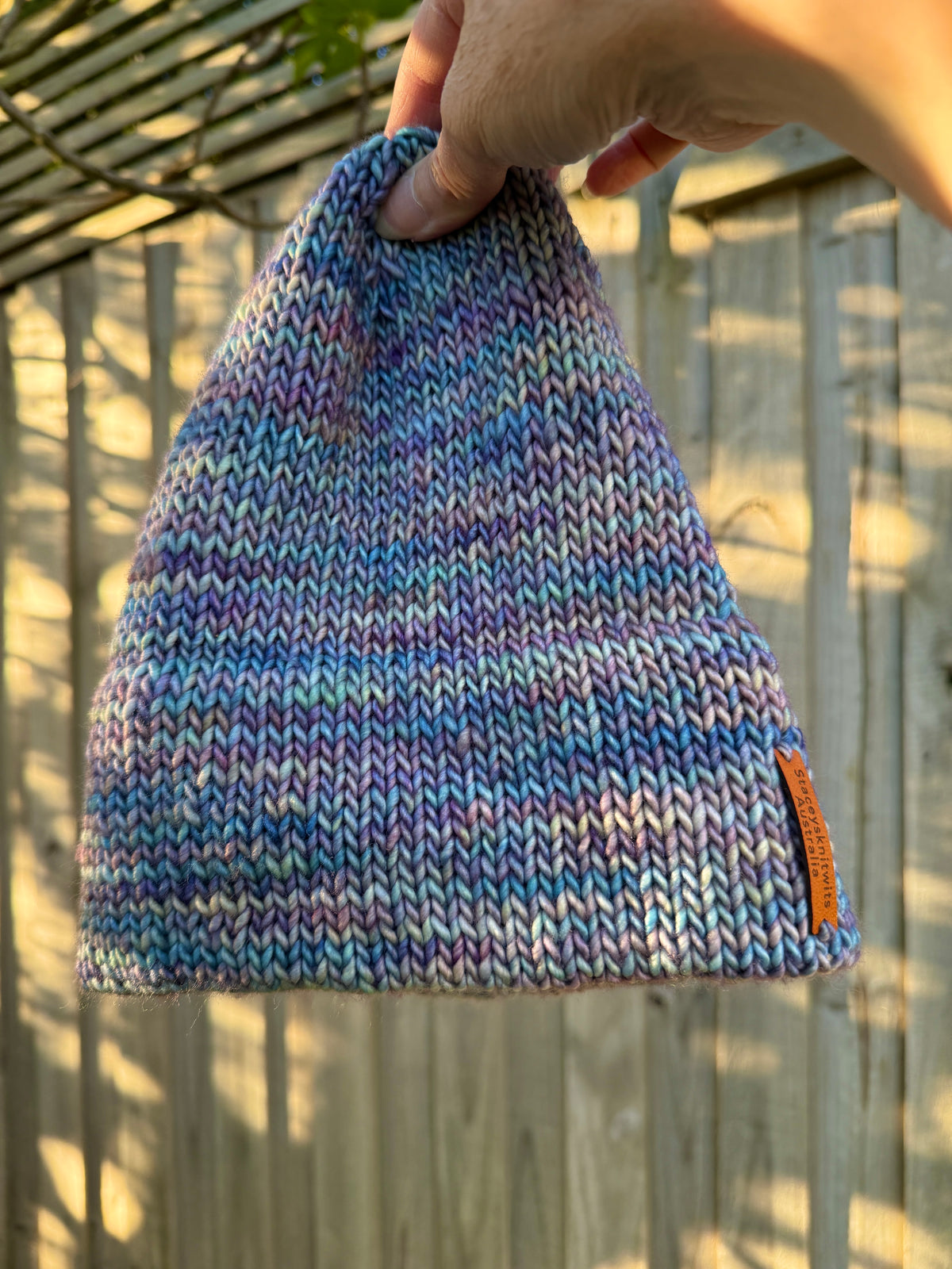 Merino Beanie, Double Brim Knitted Slouch Beanie