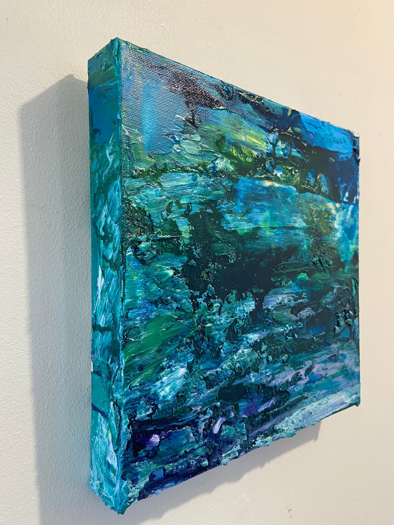 Water Lilies Encore Painting, Abstract Acrylic Wall Art by Margo Humphries