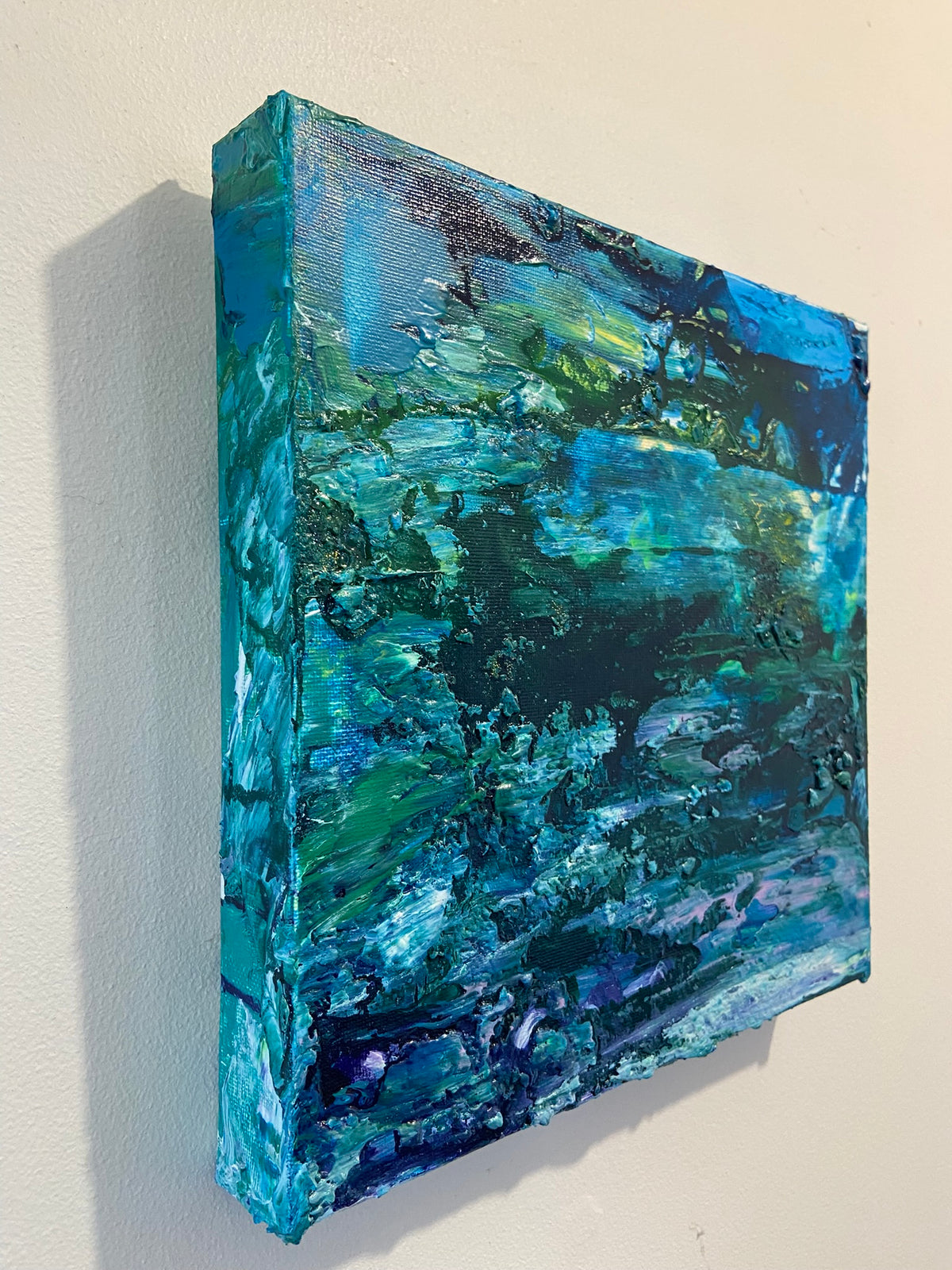 Water Lilies Encore Painting, Abstract Acrylic Wall Art by Margo Humphries