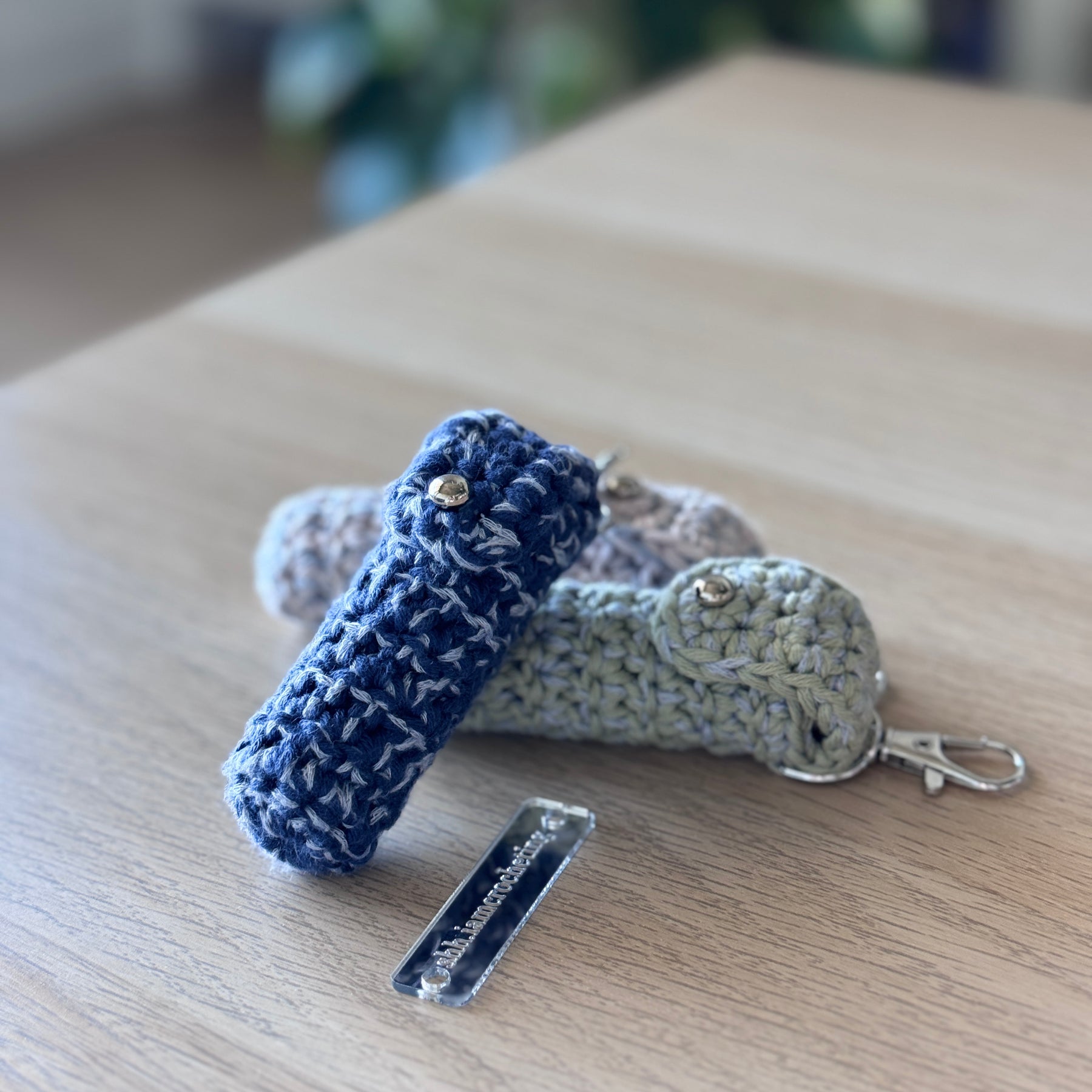 Crochet Lipstick Holder Bag Charm | Handmade Lip Balm Holder