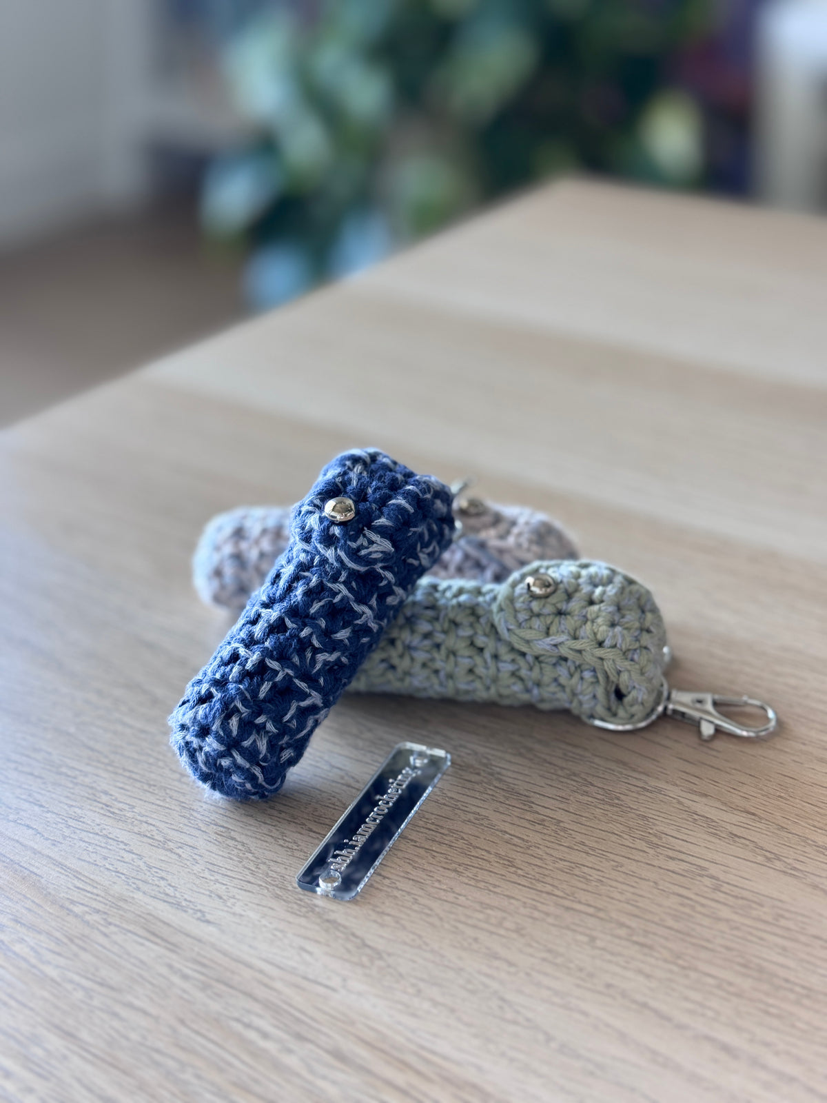 Crochet Lipstick Holder Bag Charm | Handmade Lip Balm Holder