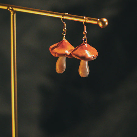 Orange Toadstool Earrings