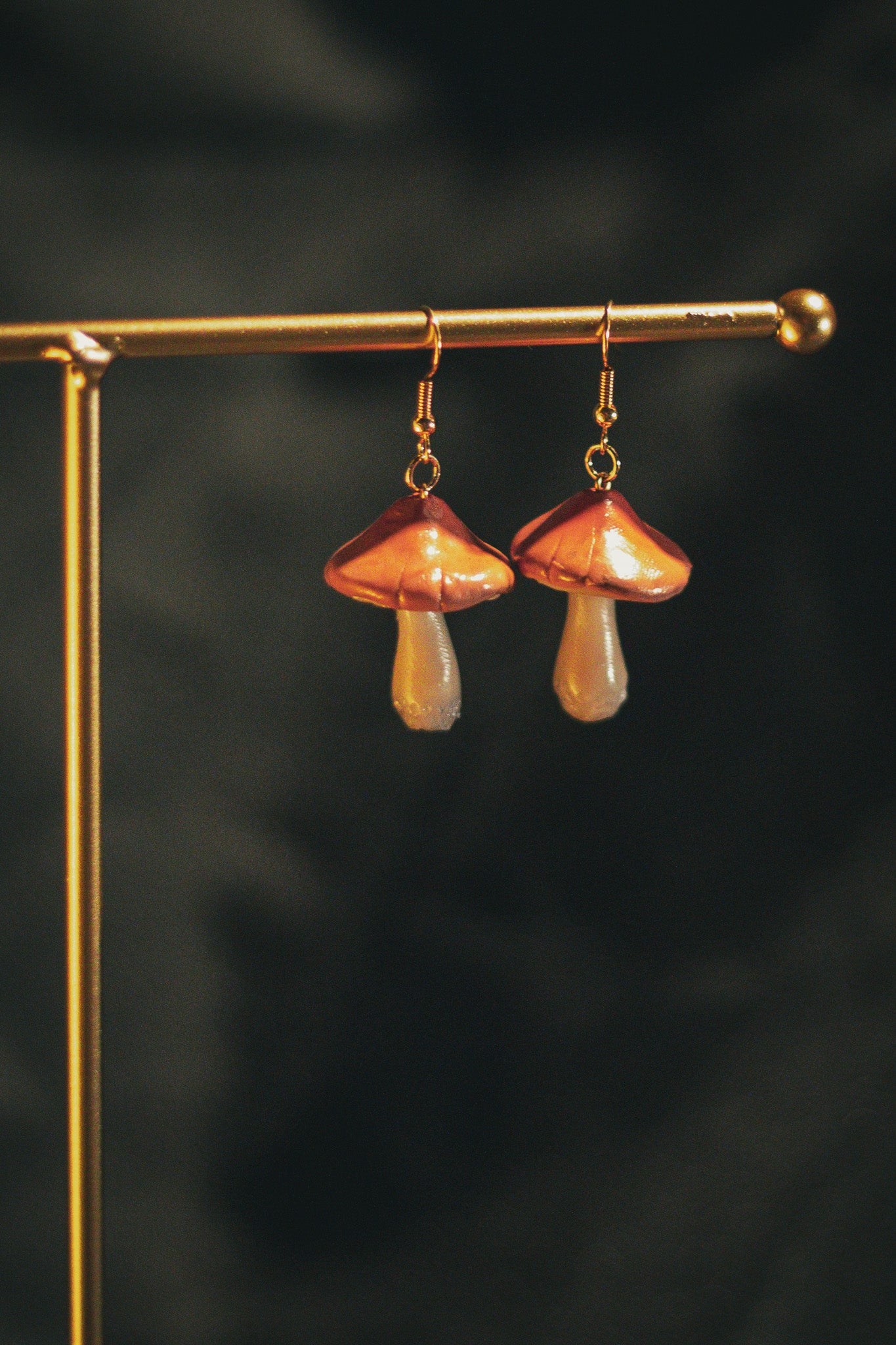 Orange Toadstool Earrings