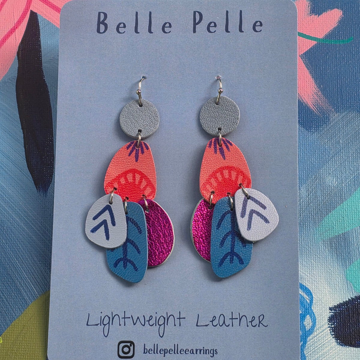 Audace Musa Leather Earrings – Sorbet Sky