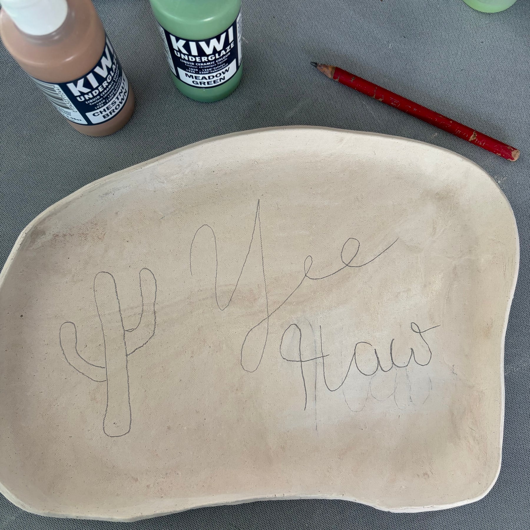 Yee Haw Western Plate - Reclaimed Clay - Cactus