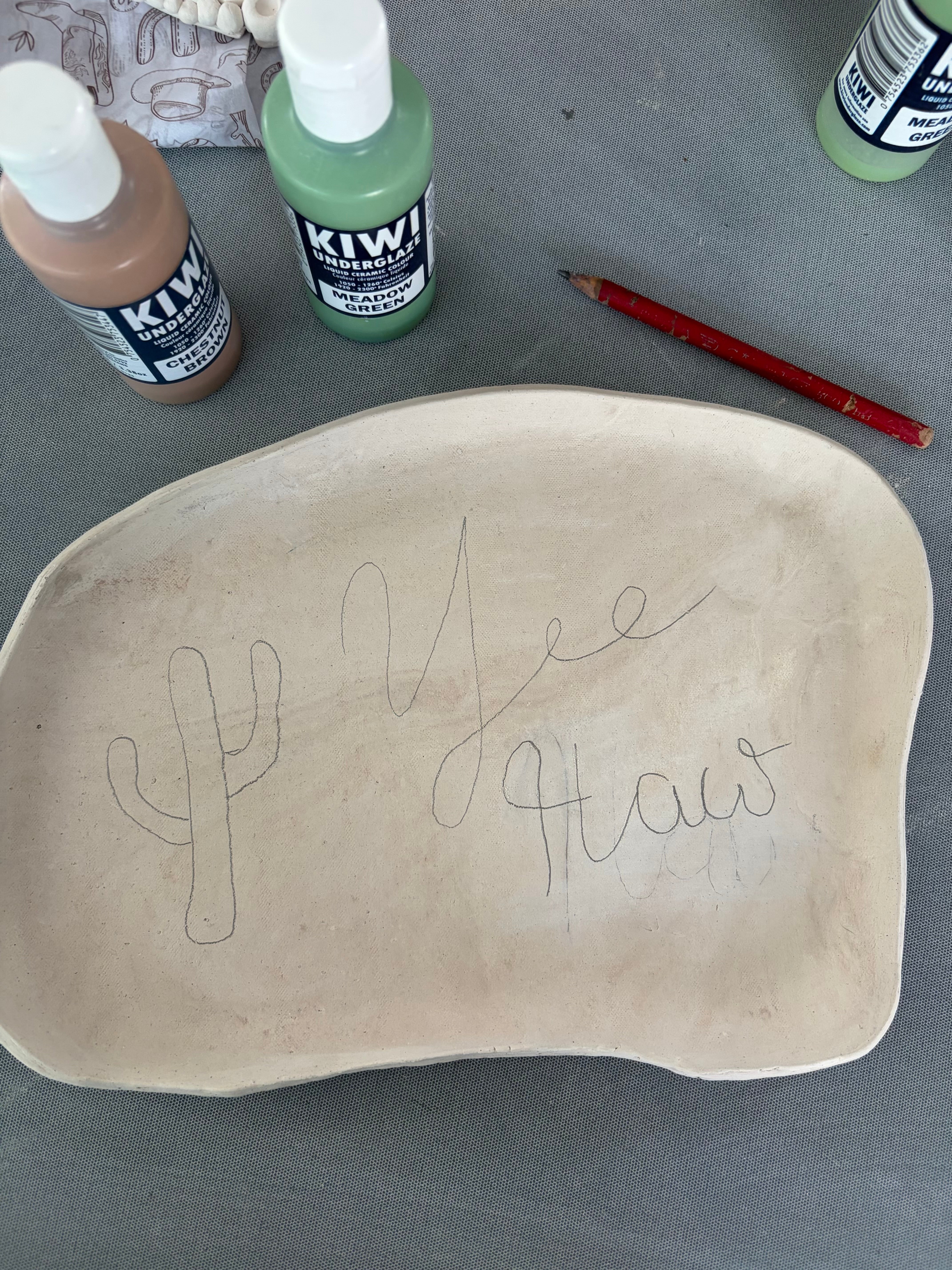 Yee Haw Western Plate - Reclaimed Clay - Cactus