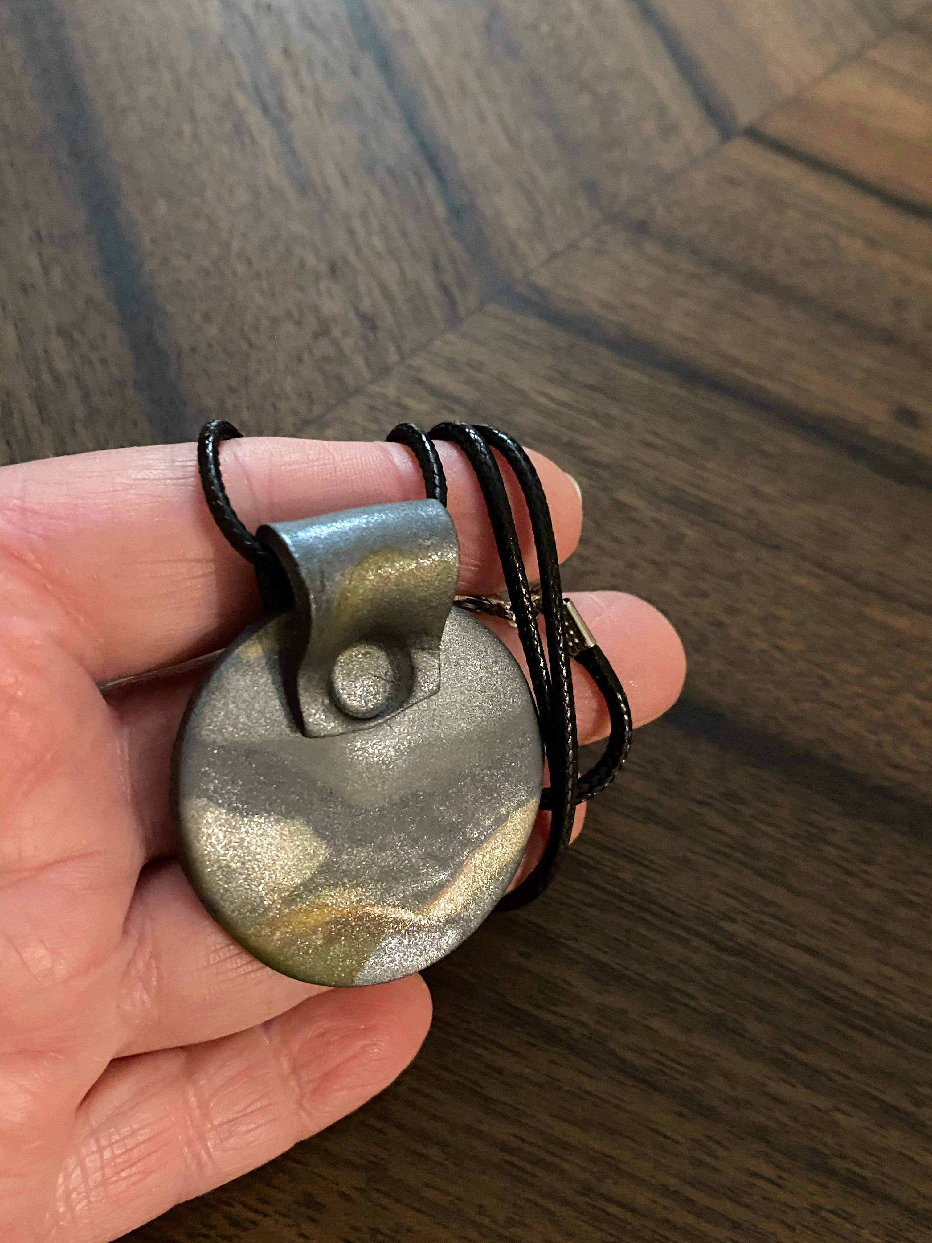 Mercury Retrograde Polymer Clay Pendant- Handmade One of A Kind Pendant