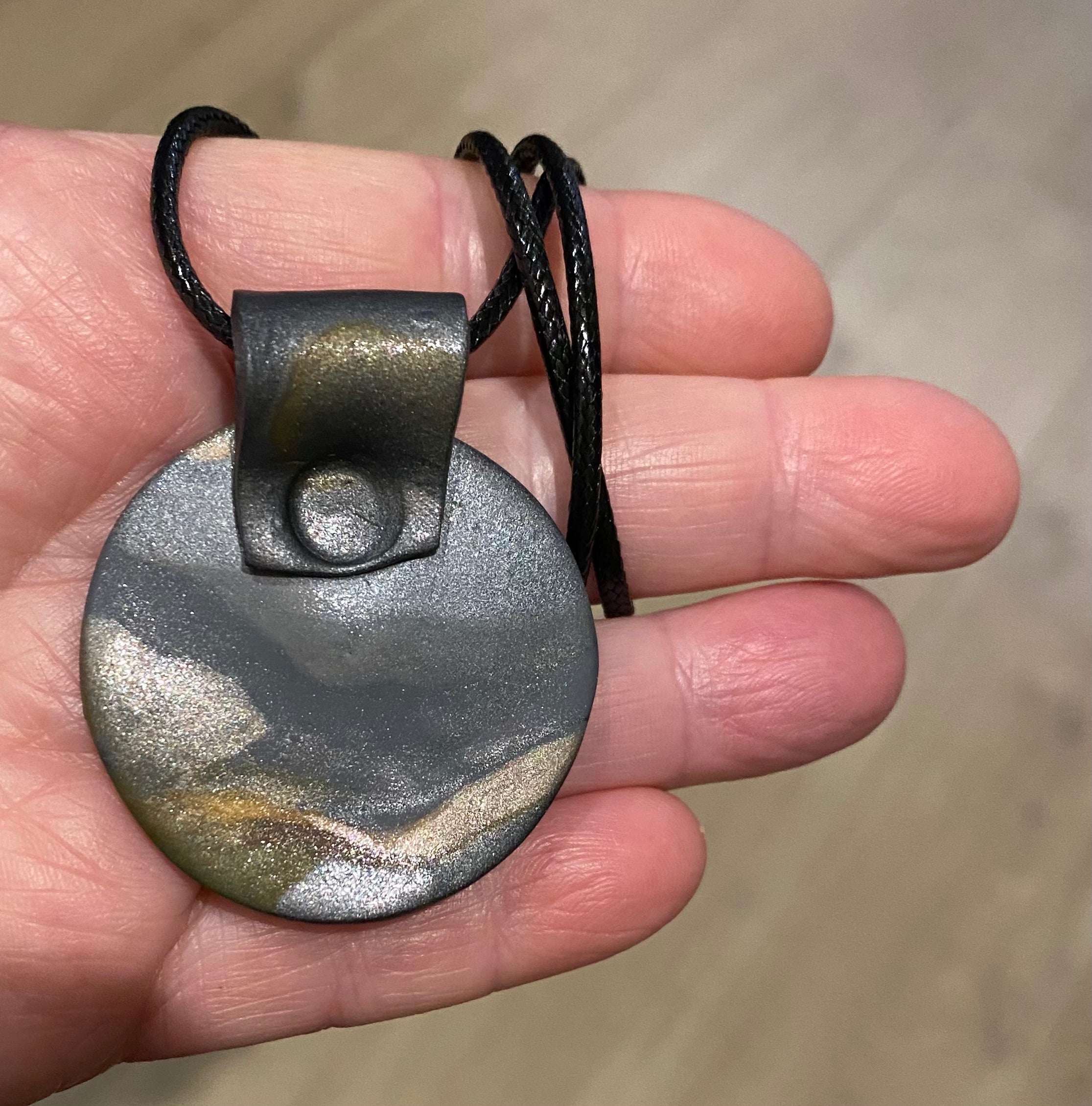 Mercury Retrograde Polymer Clay Pendant- Handmade One of A Kind Pendant