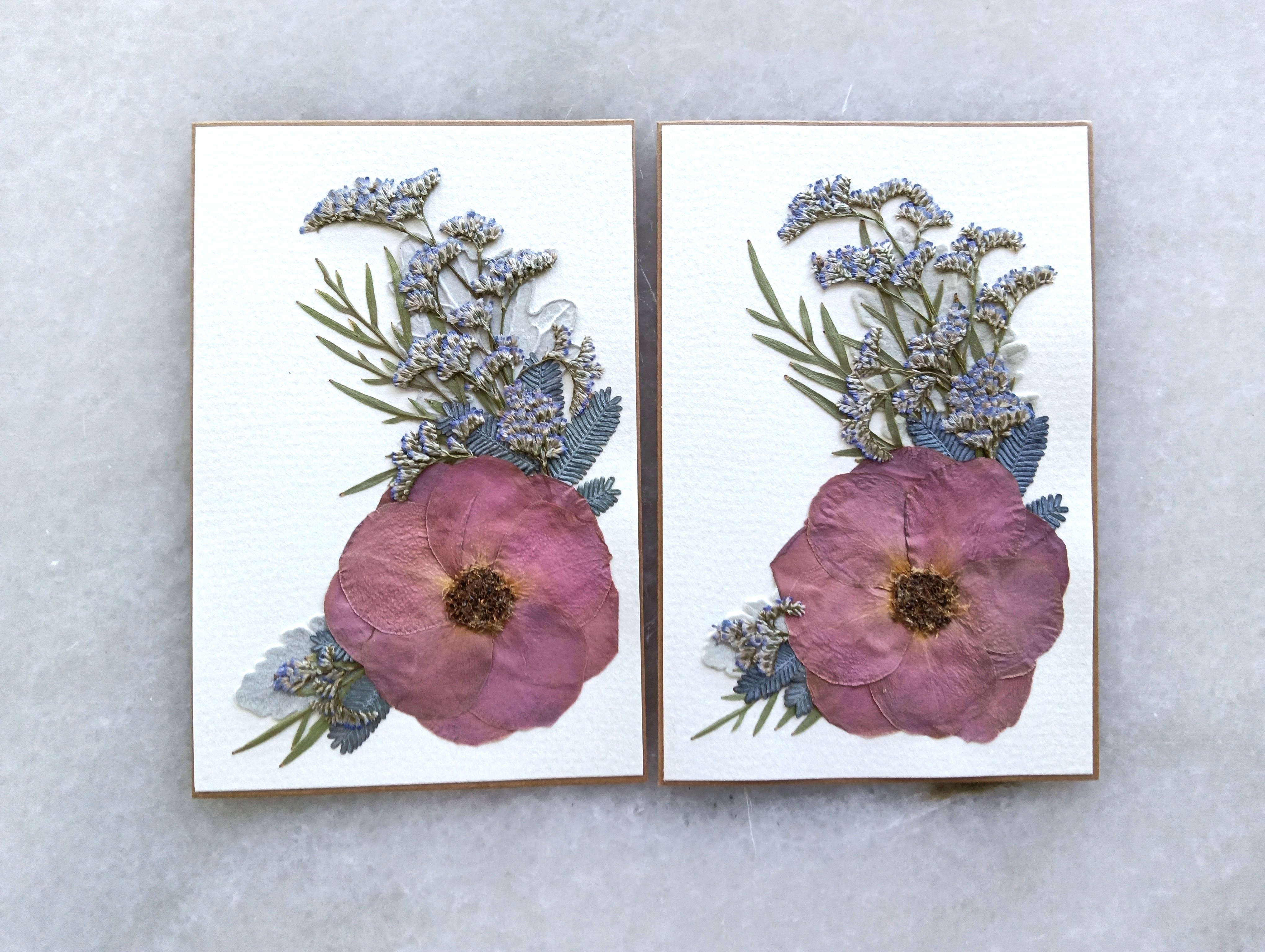 Pink Dedication | Pressed Flower Handmade Card