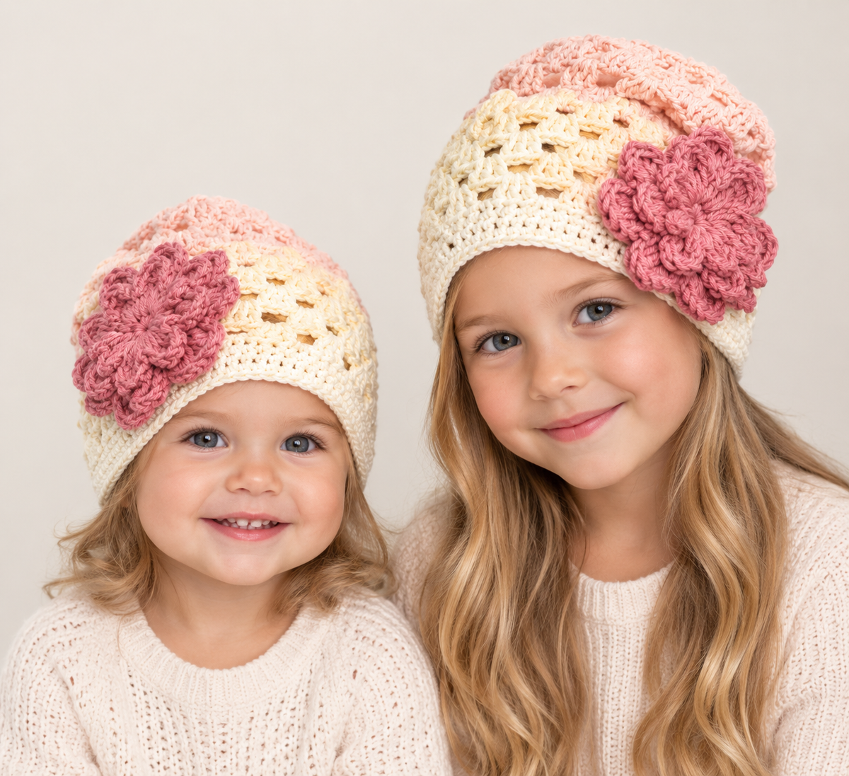 Hand-Crocheted Cotton Baby Hat Marshmallow