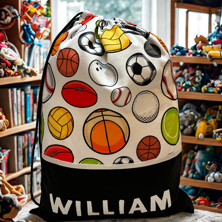 Children's Library Bag , Handmade, Personalised - Sports