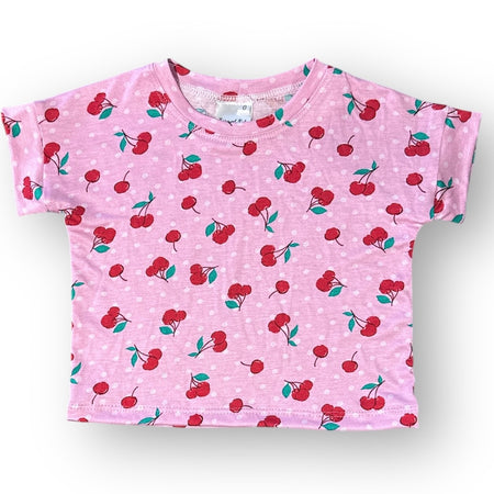 Girls Boxy Tee - Pink Cherry