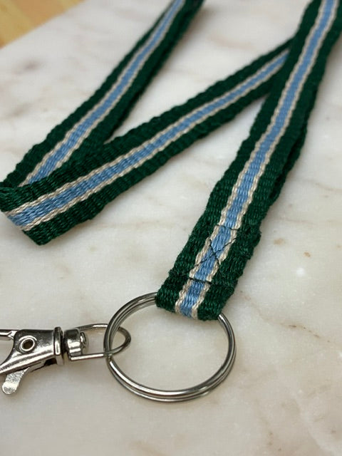 A Little Loom Magic - Cool Forest Handwoven Lanyard