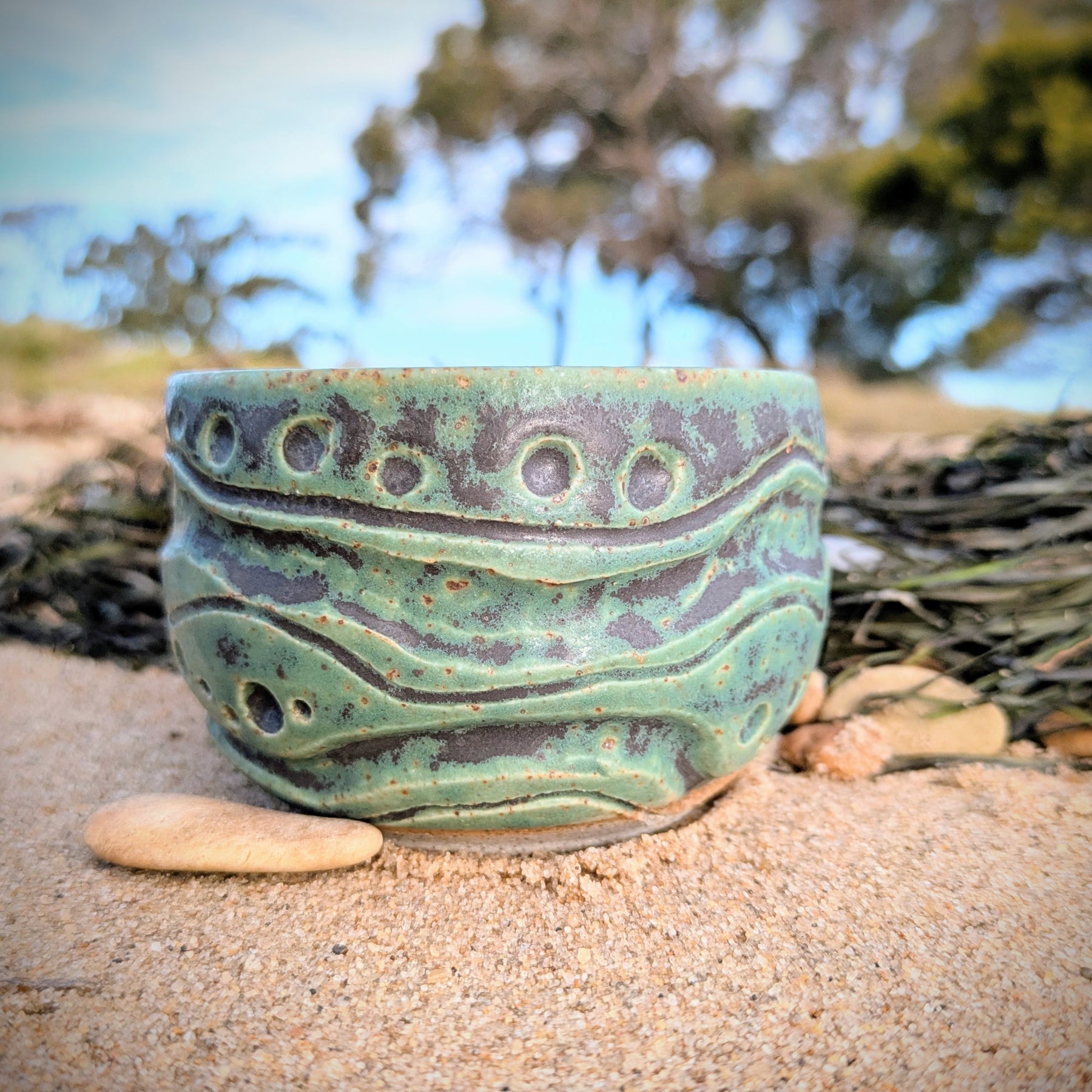 Seaweed and pebbles mug or coffee bowl