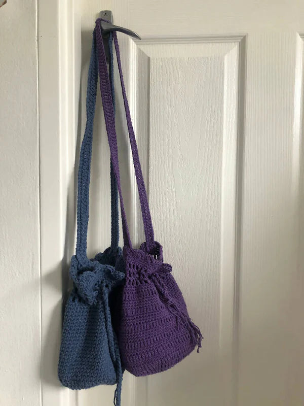 Crochet Handbag | Various Colours & Styles | Pink, Purple, Grey or White