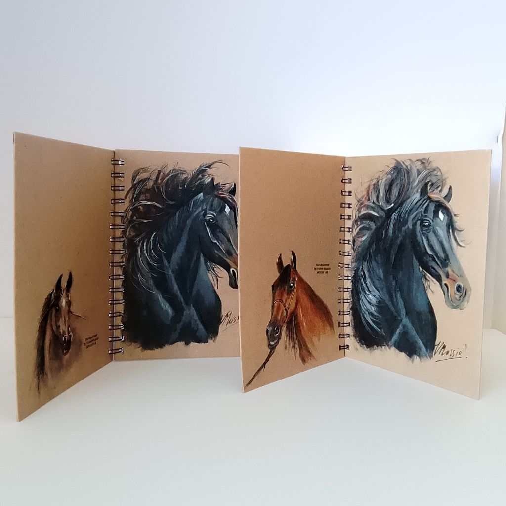 Horse Handpainted Notebooks/Journal. Lined.