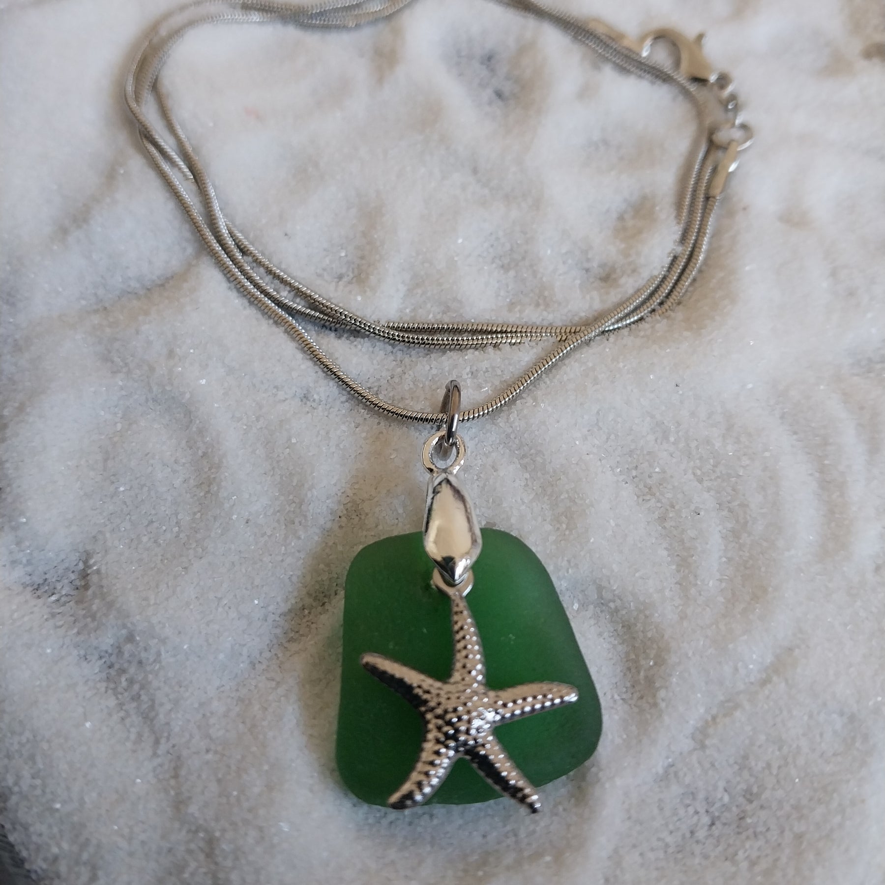 Green Seaglass Pendant Necklace