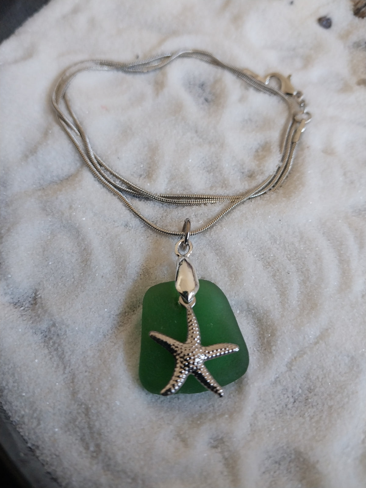 Green Seaglass Pendant Necklace