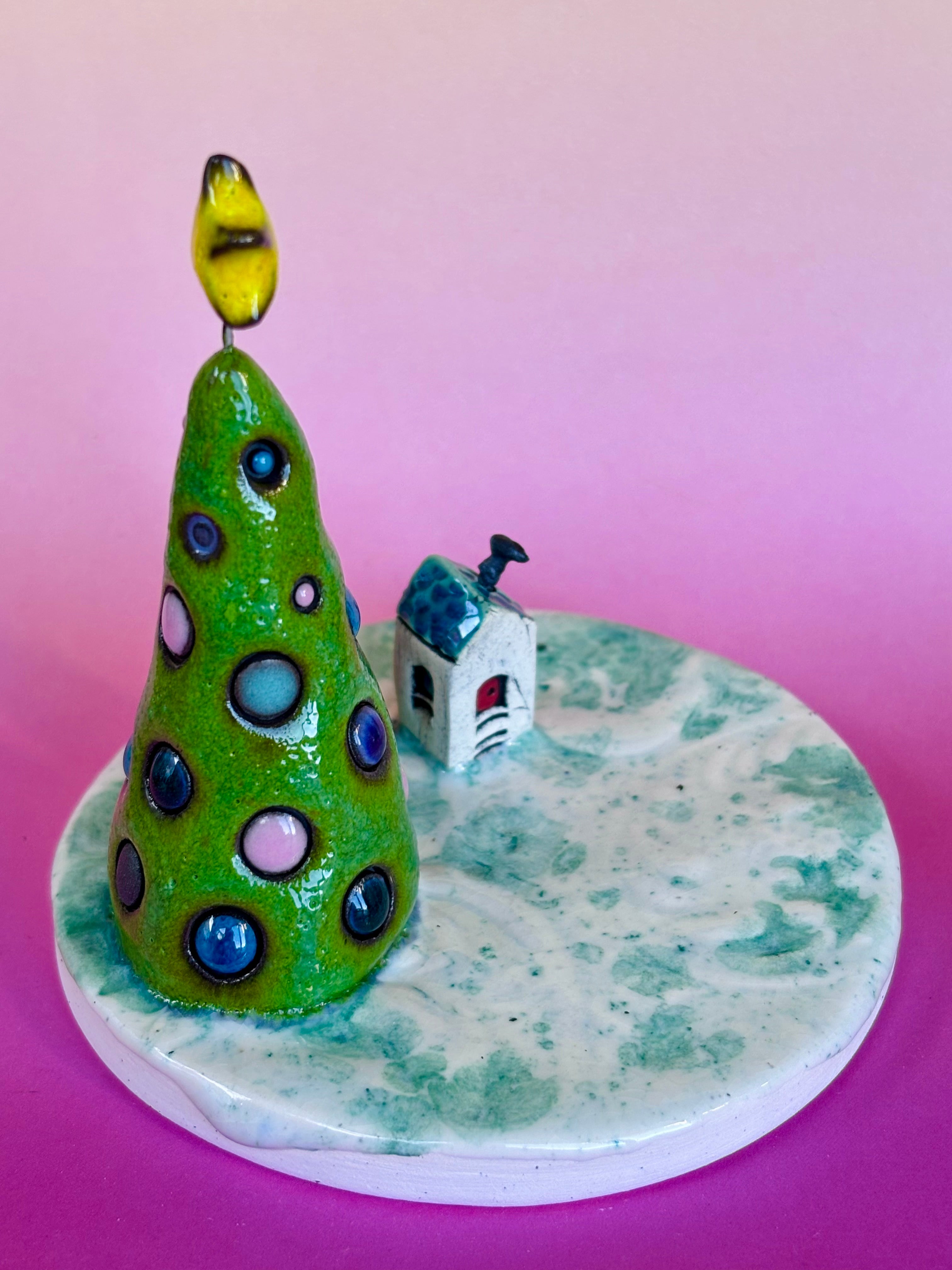 Handmade Earthenware Ceramic Christmas Tealight Holder 1