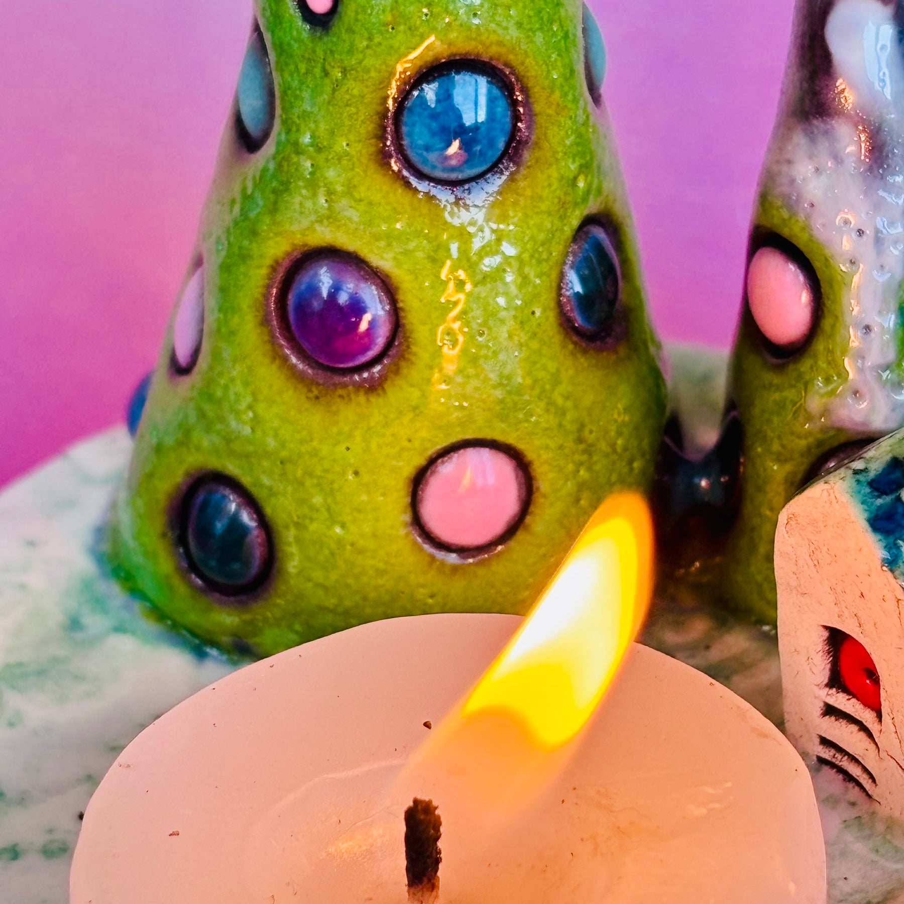 Handmade Earthenware Ceramic Christmas Tealight Holder 1