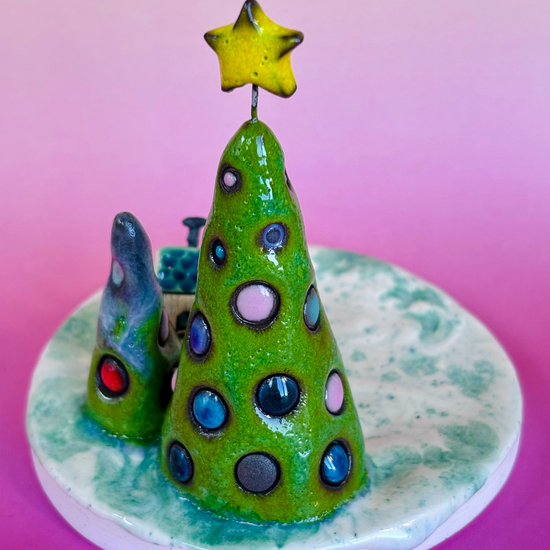 Handmade Earthenware Ceramic Christmas Tealight Holder 1