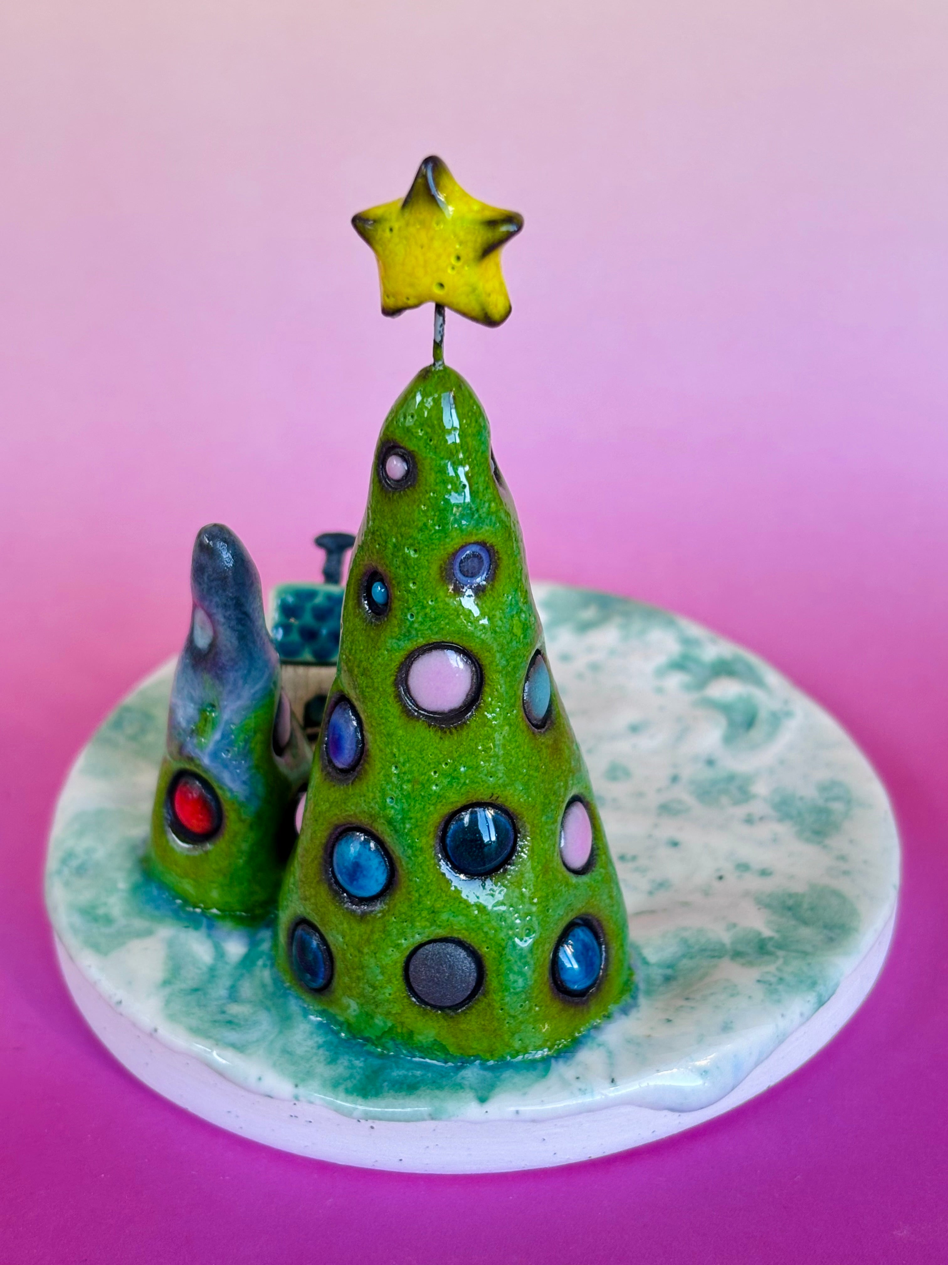 Handmade Earthenware Ceramic Christmas Tealight Holder 1