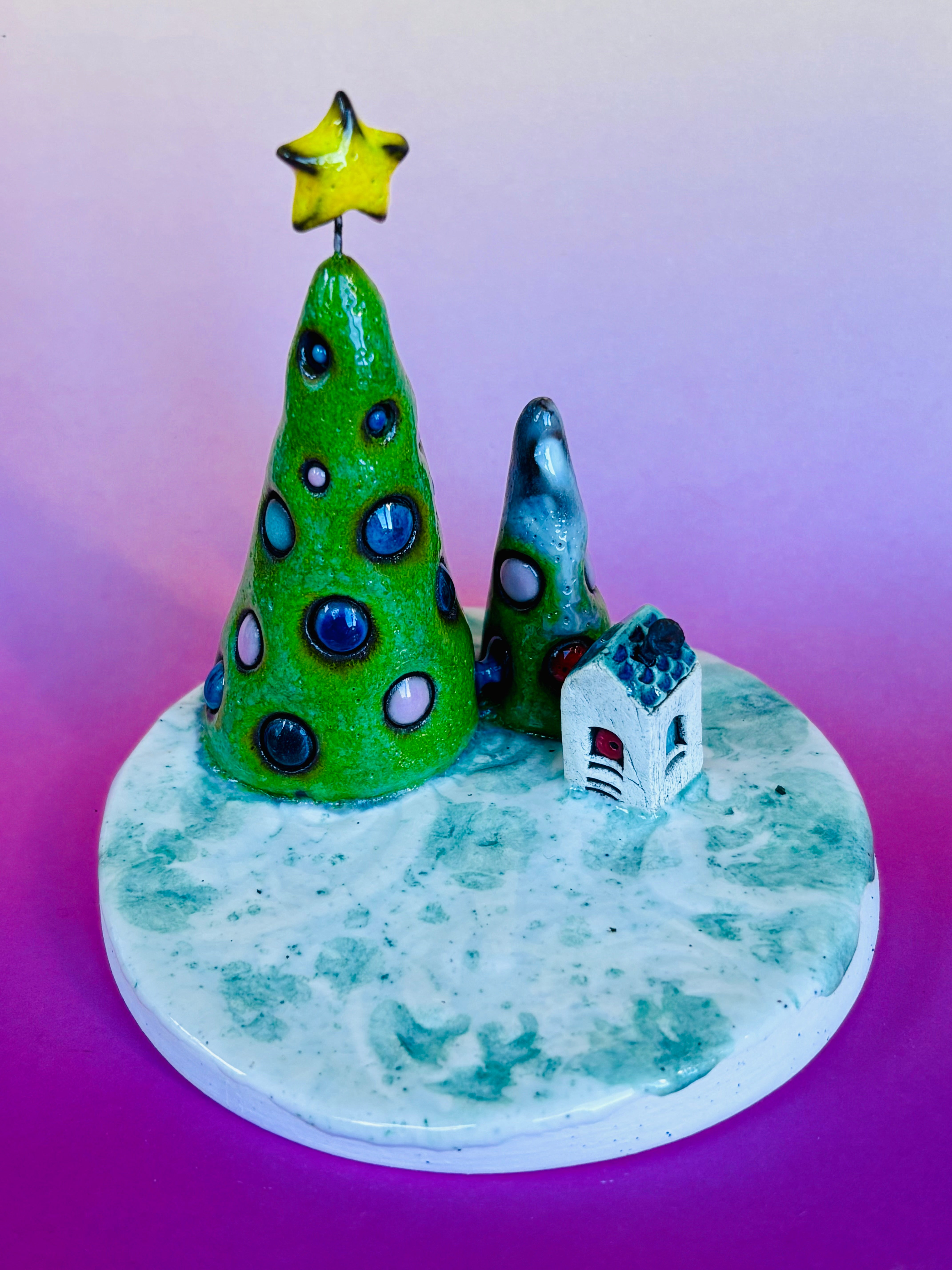 Handmade Earthenware Ceramic Christmas Tealight Holder 1