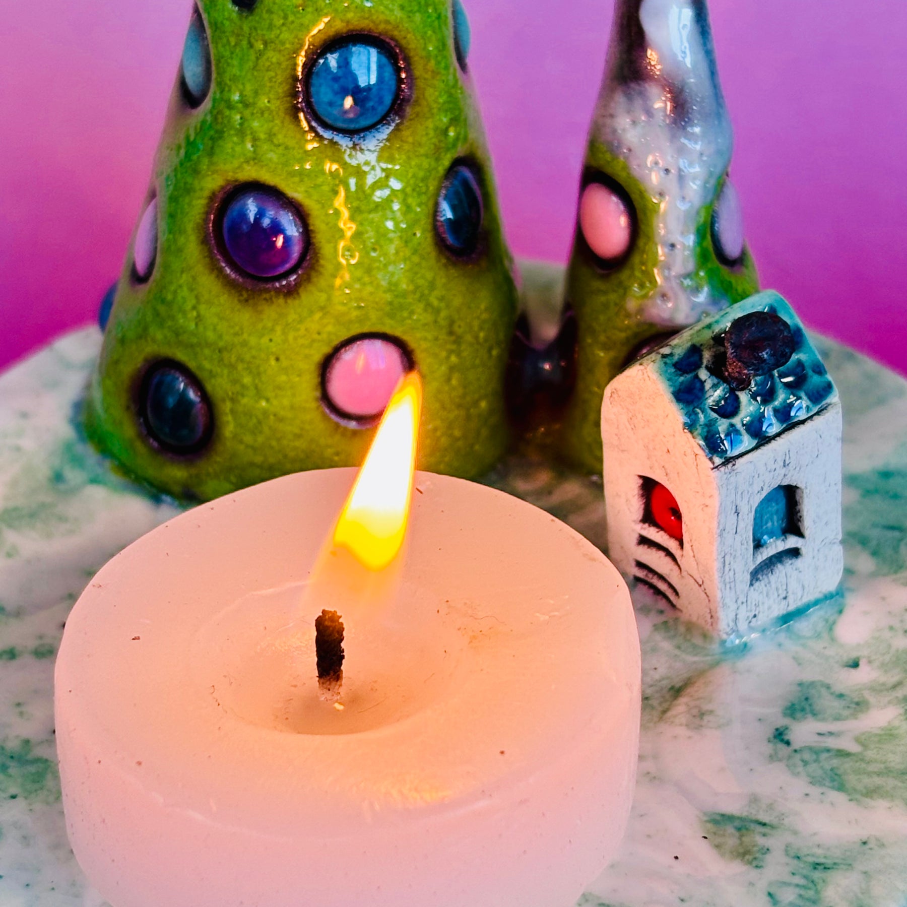 Handmade Earthenware Ceramic Christmas Tealight Holder 1