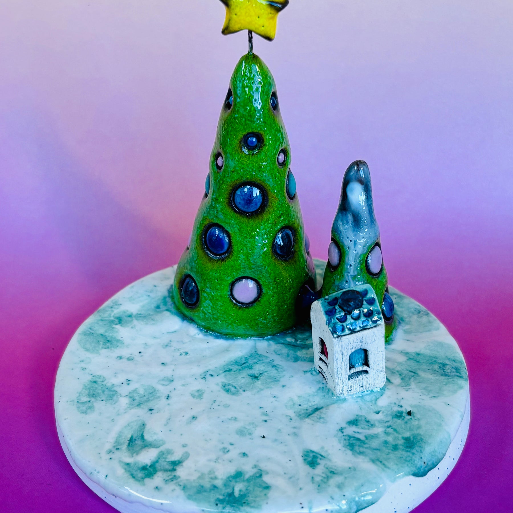 Handmade Earthenware Ceramic Christmas Tealight Holder 1