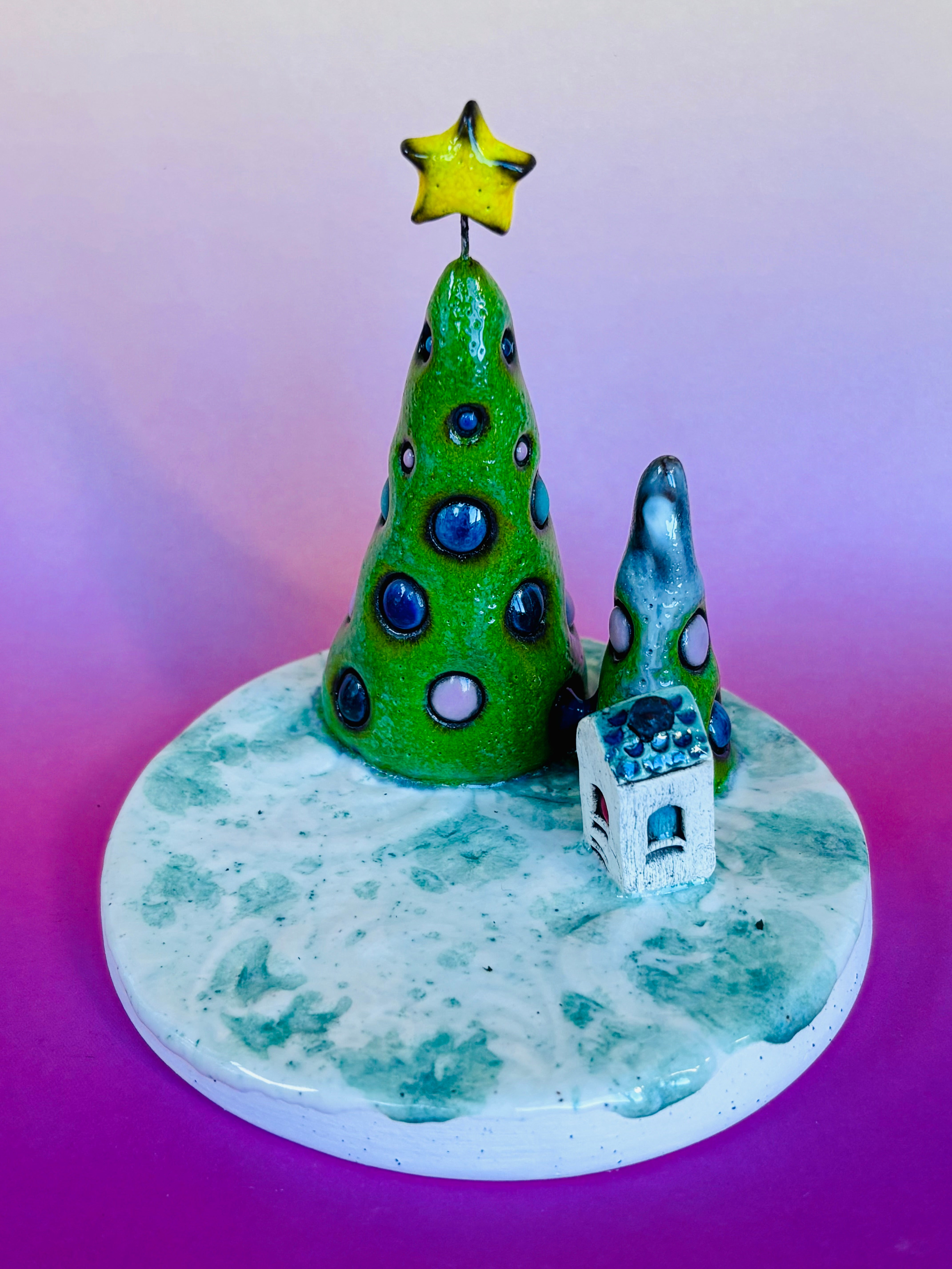 Handmade Earthenware Ceramic Christmas Tealight Holder 1