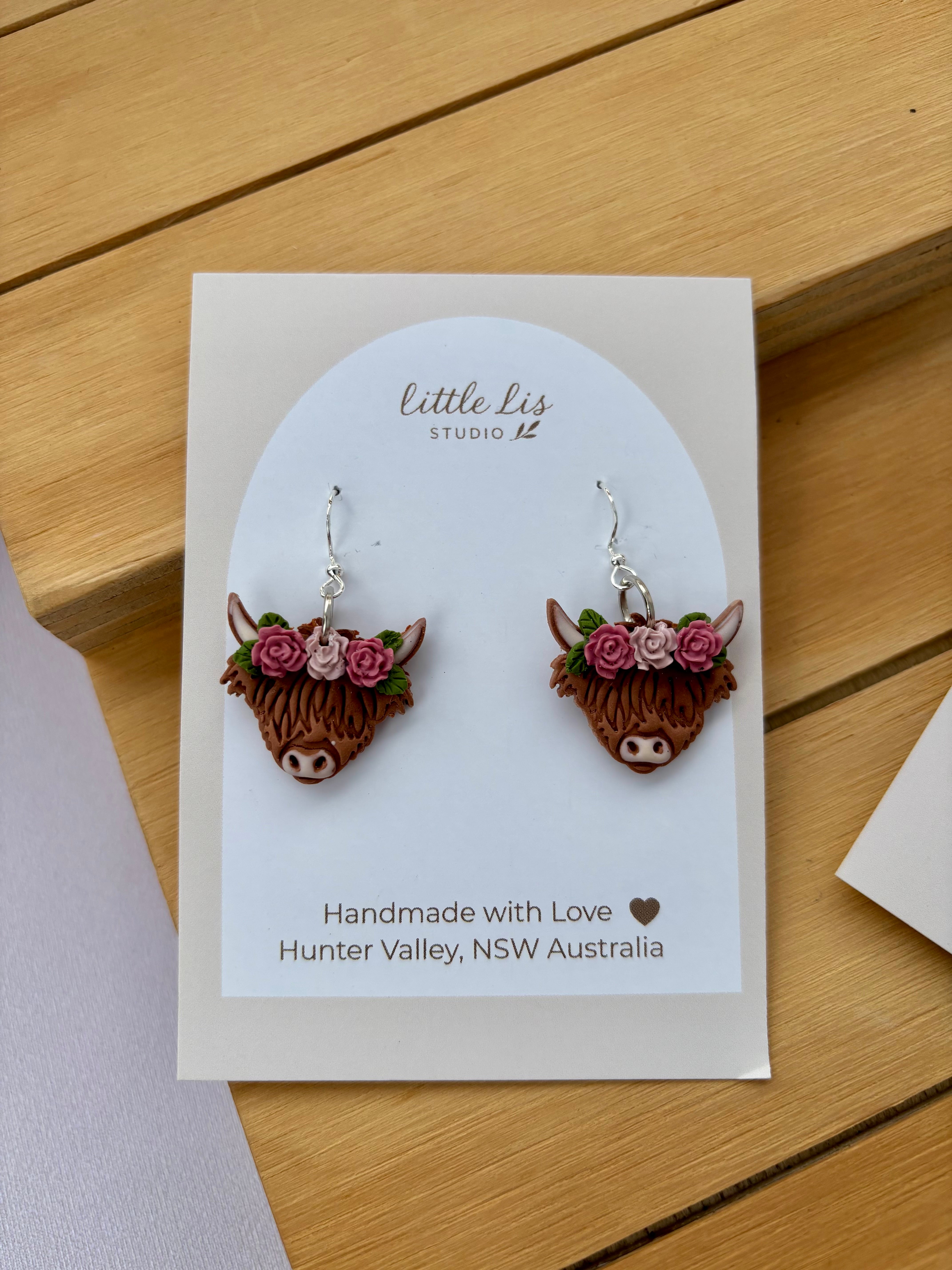 “Charlotte “ Highland Cow Earrings