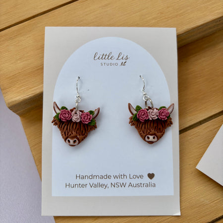 “Charlotte “ Highland Cow Earrings