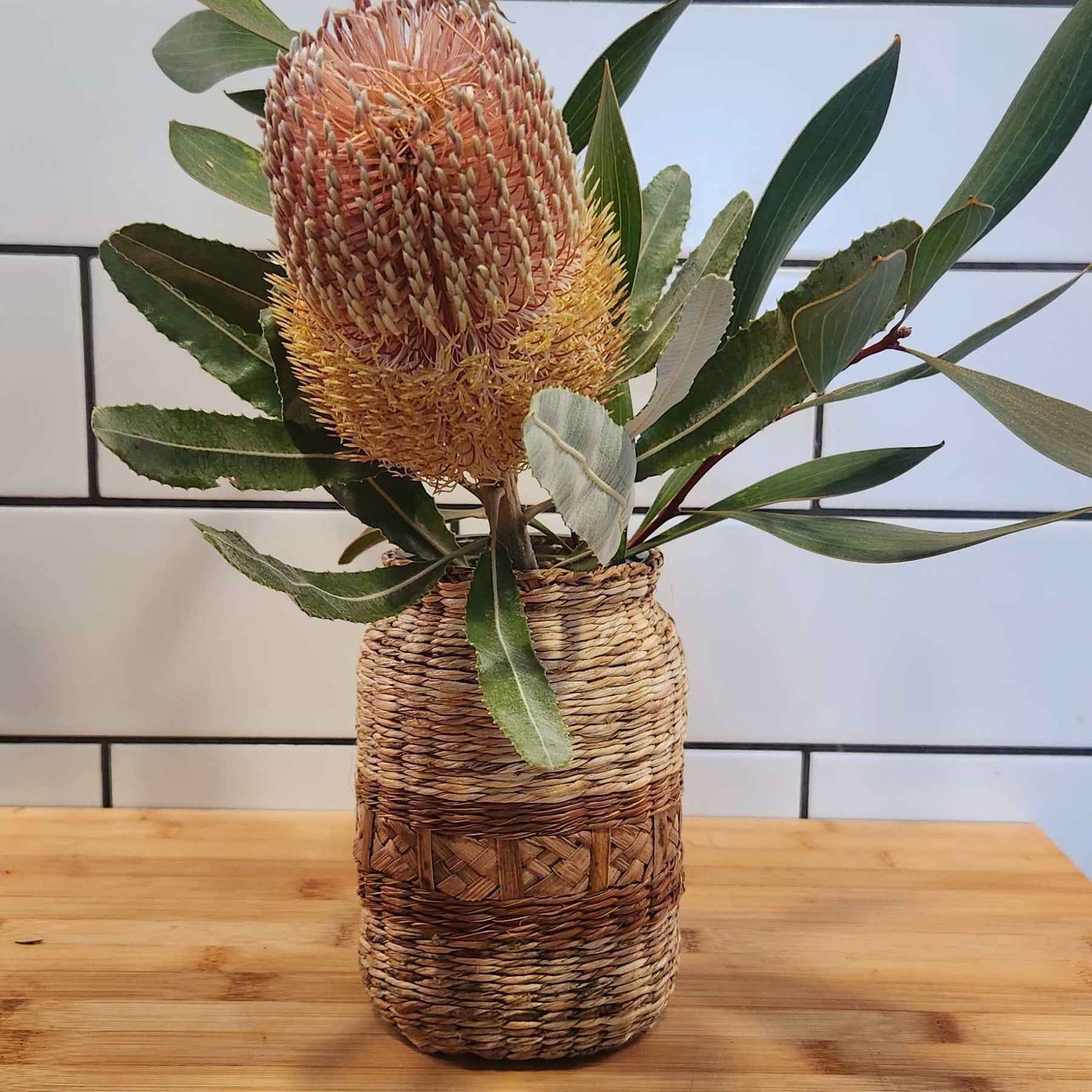 Hand Woven Boho Botanical Vase