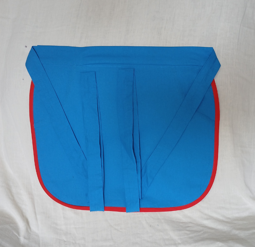 Peg or Utility Apron with chooks & cows on blue background