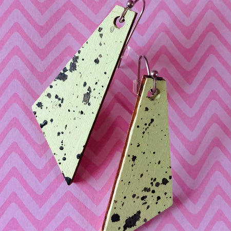 Mint green Handpainted splatter earrings