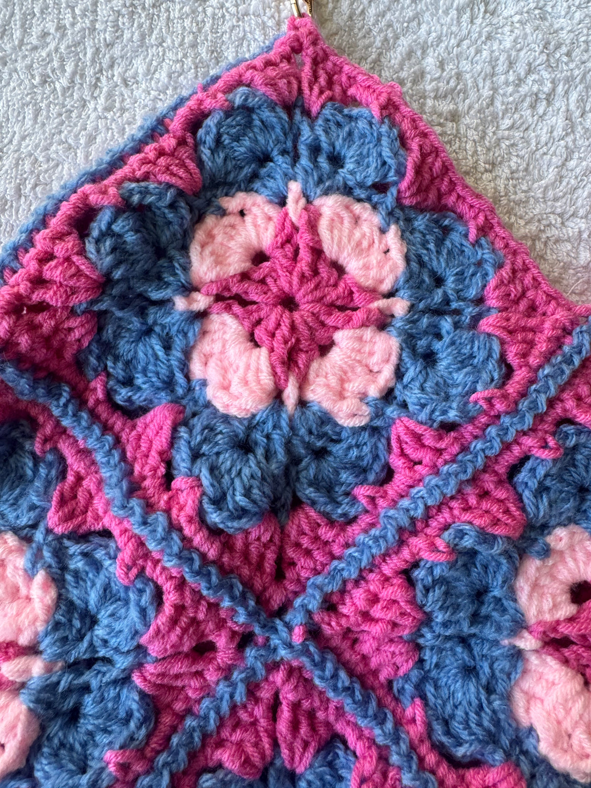 Handmade Crochet Granny Square Shoulder Bag