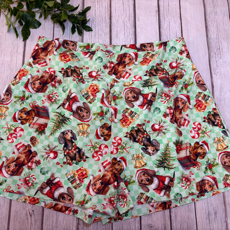 Women's Christmas Dachshund Shorts- Size 16