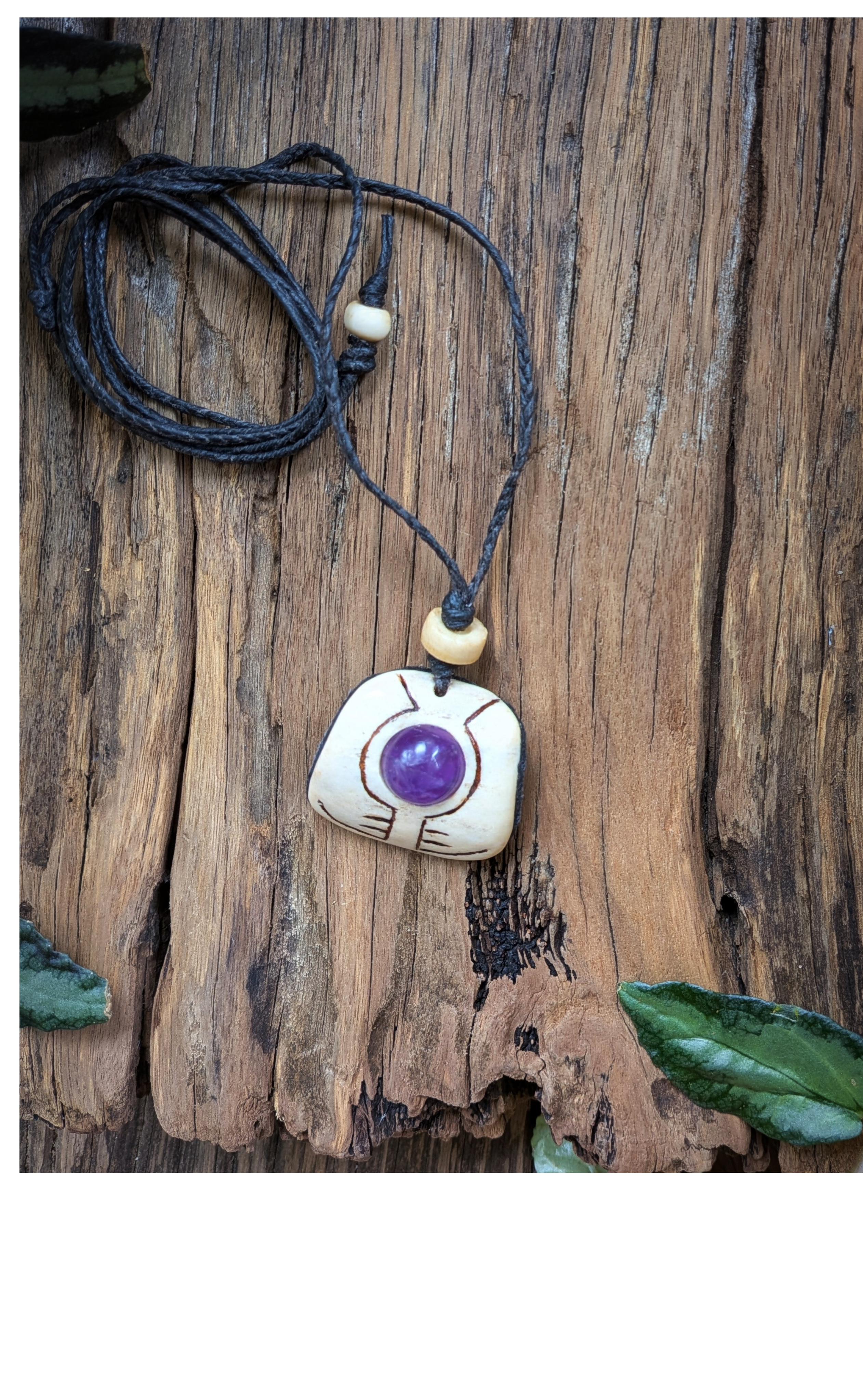•| AMETHYST | DEER ANTLER |• natural crystal necklace talisman