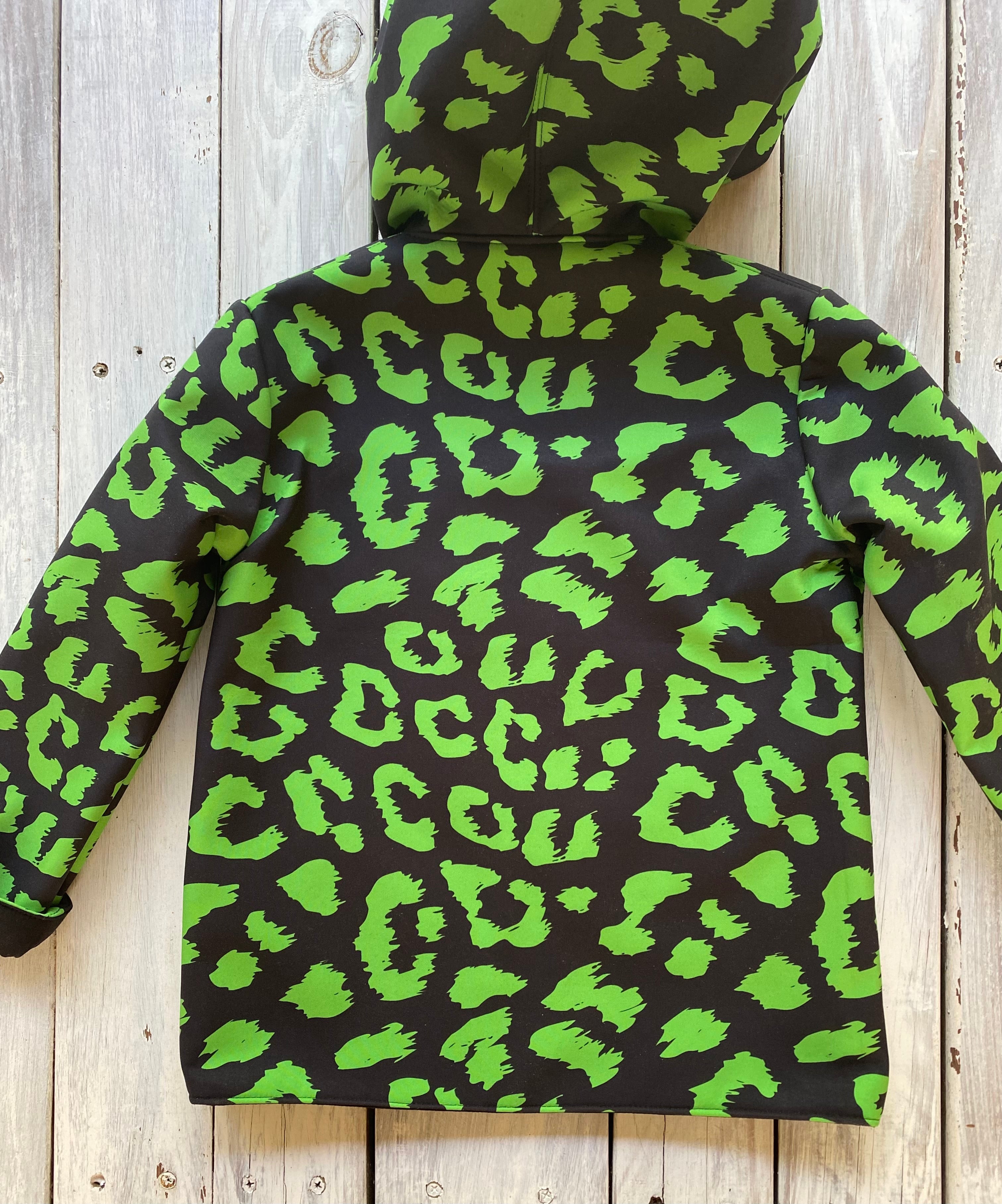Showerproof Lime Green on Black Hooded Jacket size 5