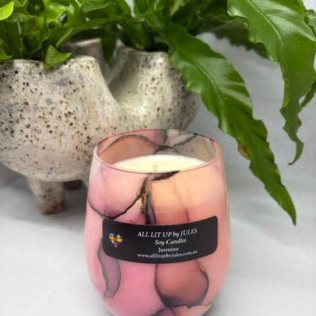 Renee Marble Pink Agate Glass - Poured to Order